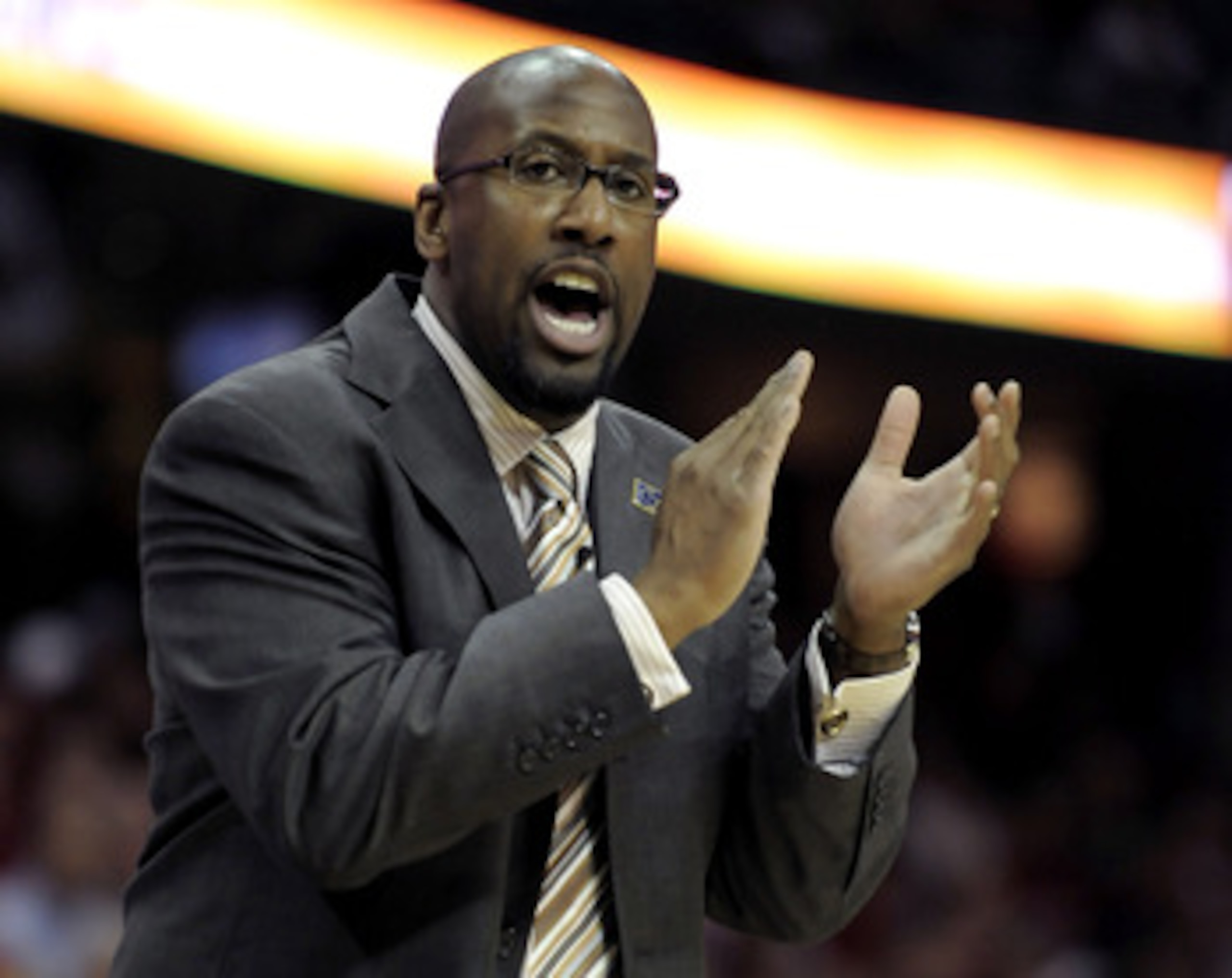 CLEVELAND - MAY 07: Head coach Mike Brown of the Cleveland Cavaliers reacts from the sideline while playing the Atlanta Hawks in Game Two of the Eastern Conference Semifinals during the 2009 NBA Playoffs at Quicken Loans Arena on May 7, 2009 in Cleveland CLEVELAND - MAY 07: Head coach Mike Brown of the Cleveland Cavaliers reacts from the sideline while playing the Atlanta Hawks in Game Two of the Eastern Conference Semifinals during the 2009 NBA Playoffs at Quicken Loans Arena on May 7, 2009 in Cleveland