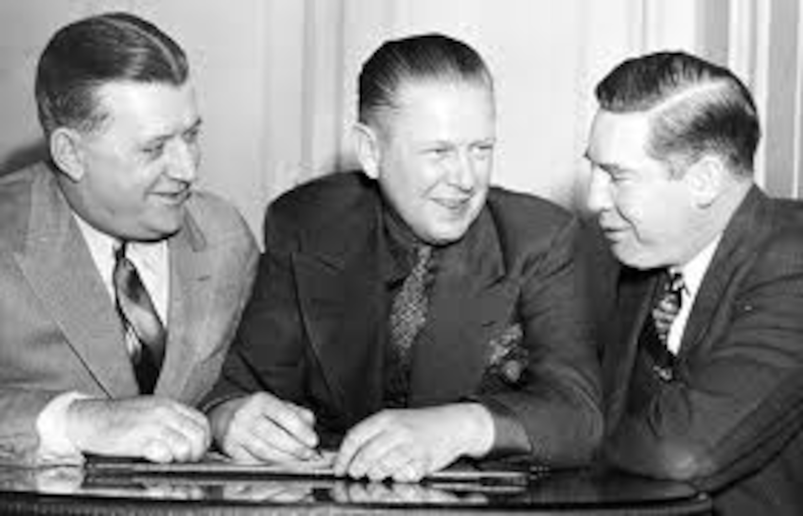 From left: Bert Bell (Eagles), Charles Bidwell (Cardinals) and Art Rooney (Steelers) at an NFL owner's meeting