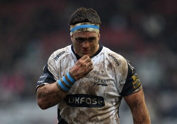 LONDON, ENGLAND - FEBRUARY 19:  Andrew Sheridan of Sale Sharks looks on a bit dazed during the Aviva Premiership match between Harlequins and Sale Sharks at The Stoop on February 19, 2011 in London, England.  (Photo by Warren Little/Getty Images)