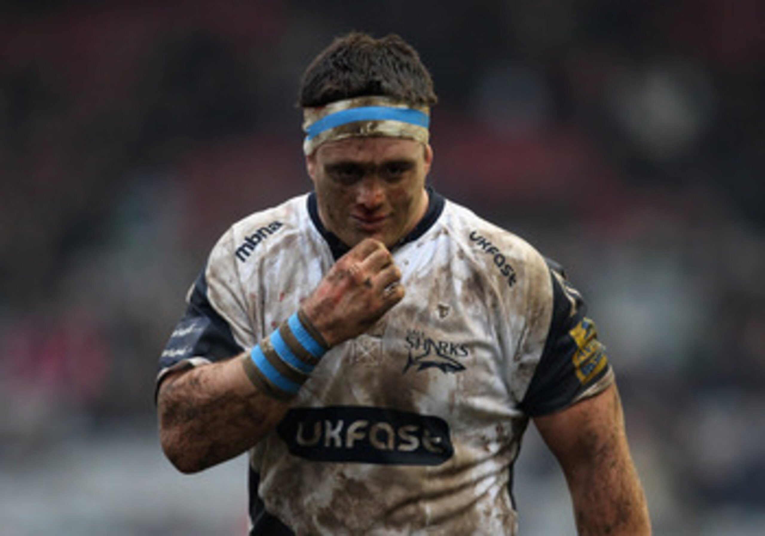 LONDON, ENGLAND - FEBRUARY 19:  Andrew Sheridan of Sale Sharks looks on a bit dazed during the Aviva Premiership match between Harlequins and Sale Sharks at The Stoop on February 19, 2011 in London, England.  (Photo by Warren Little/Getty Images)