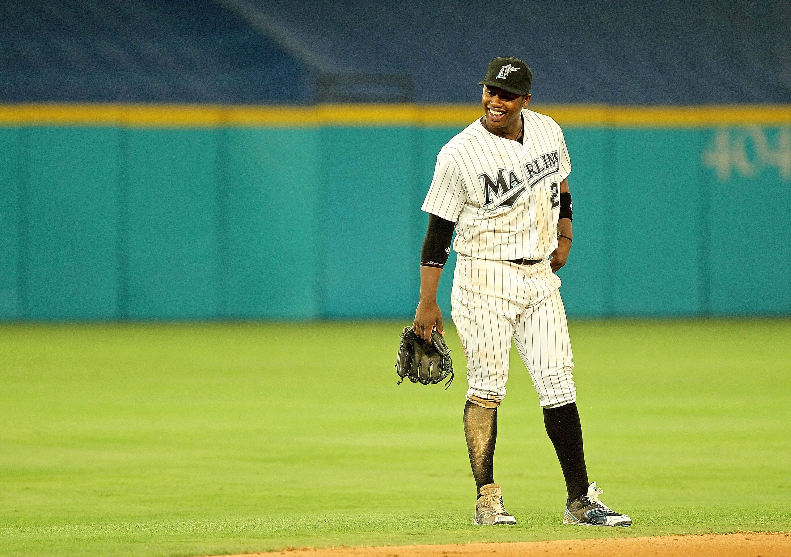 MIAMI GARDENS, FL - APRIL 21: Hanley Ramirez #2 of the Florida Marlins looks on during a game against the Pittsburgh Pirates at Sun Life Stadium on April 21, 2011 in Miami Gardens, Florida.  (Photo by Mike Ehrmann/Getty Images)