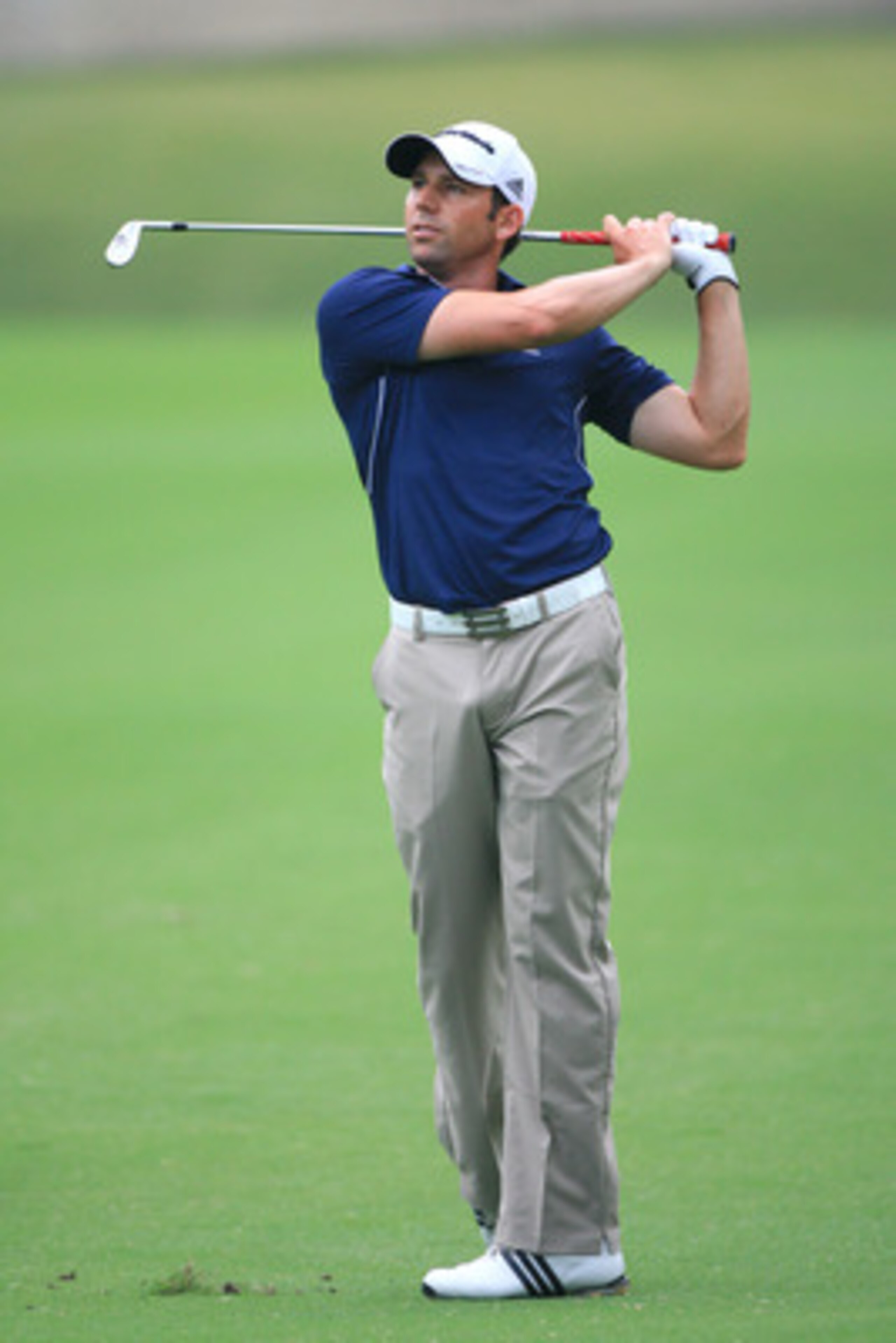 FORT WORTH, TX - MAY 20: Sergio Garcia of Spain watches his second shot on the 15th hole during the second round of the Crowne Plaza Invitational at Colonial Country Club on May 20, 2011 in Fort Worth, Texas. (Photo by Hunter Martin/Getty Images)