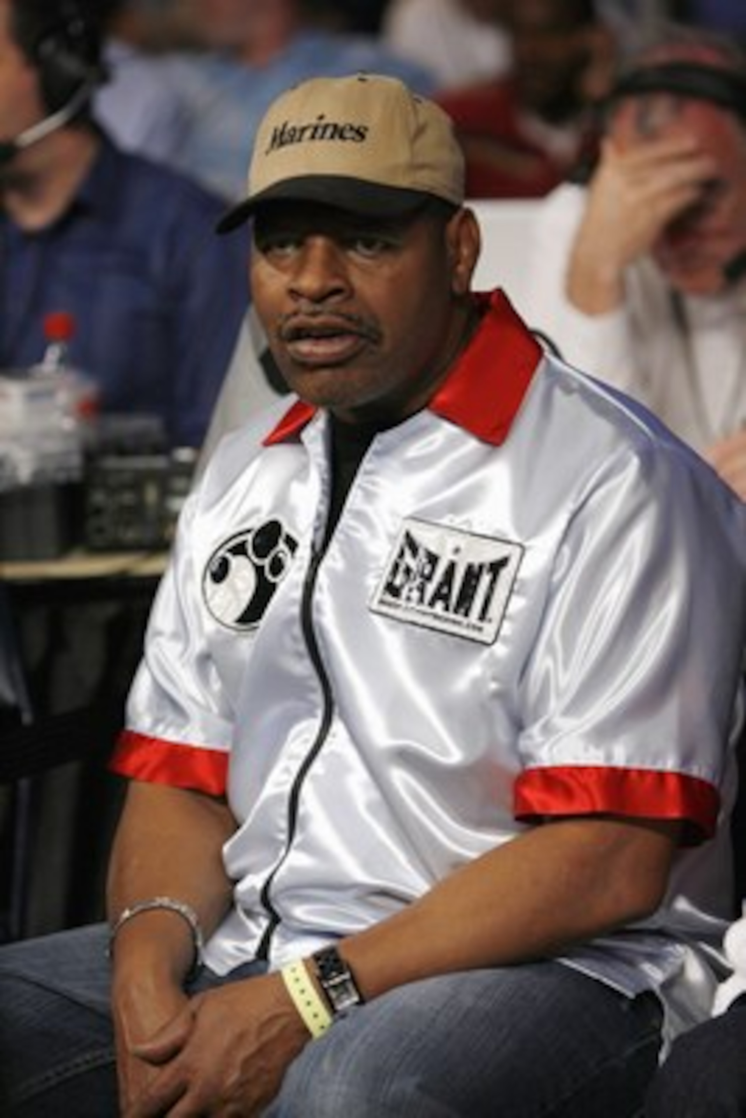 MEMPHIS, TN - MAY 19:  Leon Spinks sits in Cory Spinks corner during the World Middleweight Championship fight.  Jermain Taylor won by split decision at FedExForum on May 19, 2007 in Memphis, Tennessee. (Photo by Joe Murphy/Getty Images