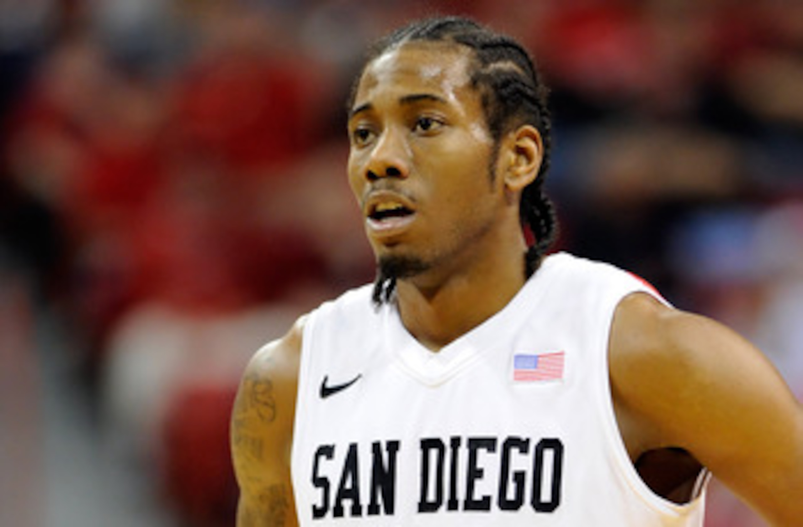 LAS VEGAS, NV - MARCH 10:  Kawhi Leonard #15 of the San Diego State Aztecs appears on the court during a quarterfinal game of the Conoco Mountain West Conference Basketball tournament against the Utah Utes at the Thomas & Mack Center March 10, 2011 in Las