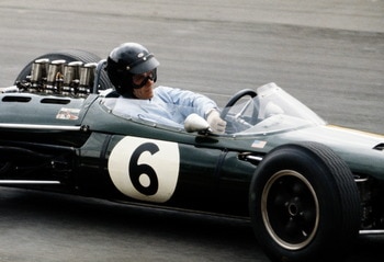 Dan Gurney drives the #6 Brabham Racing Organisation Brabham BT7 Climax during the British Grand Prix on 11 July 1964 at the Brands Hatch circuit in Fawkham, Great Britain. (Photo by Getty Images) Dan Gurney drives the #6 Brabham Racing Organisation Brabham BT7 Climax during the British Grand Prix on 11 July 1964 at the Brands Hatch circuit in Fawkham, Great Britain. (Photo by Getty Images)
