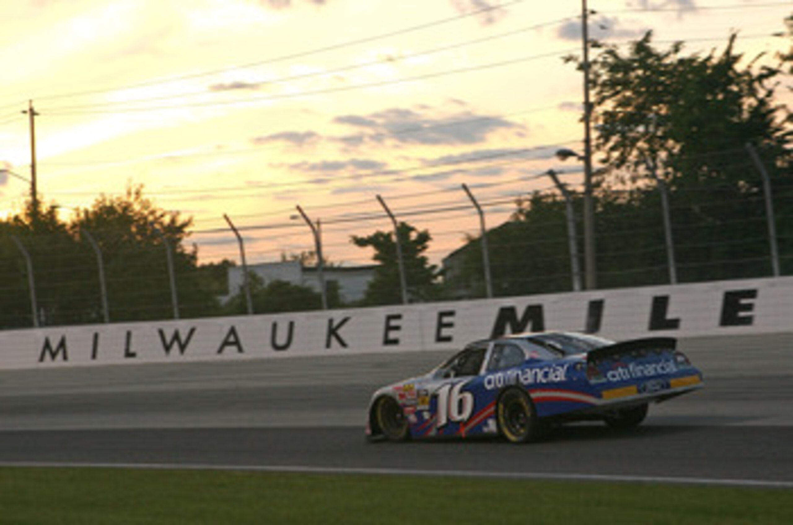 WEST ALLIS, WI - JUNE 20:  Ricky Stenhouse Jr., driving the #16 CitiFinancial Ford, races during the NASCAR Nationwide Series NorthernTool.com 250 on June 20, 2009 at the Milwaukee Mile in West Allis, Wisconsin.  (Photo by Jonathan Daniel/Getty Images for