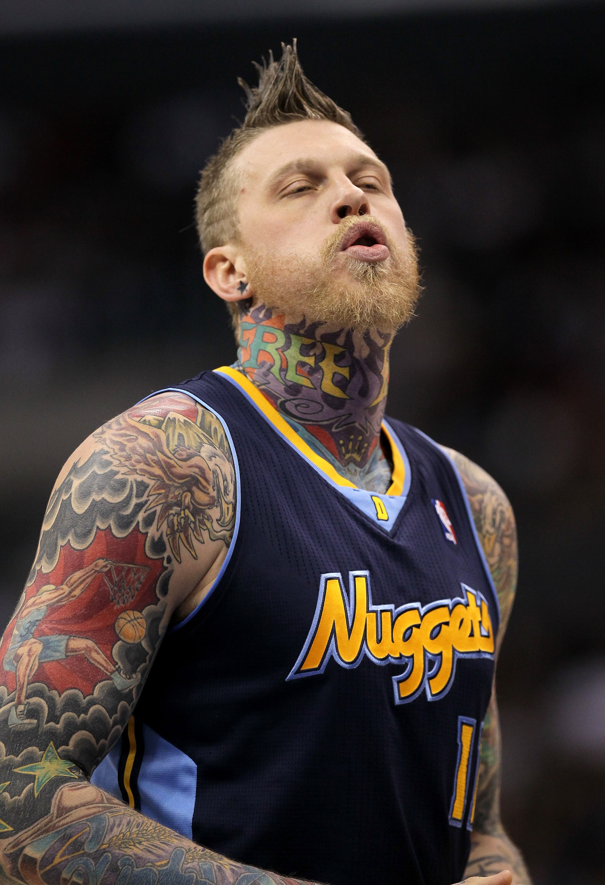 LOS ANGELES, CA - MARCH 05:  Chris Andersen #11 of the Denver Nuggets prepares to shot a free throw against the Los Angeles Clippers at Staples Center on March 5, 2011 in Los Angeles, California. The Clippers won 100-94. NOTE TO USER: User expressly ackno