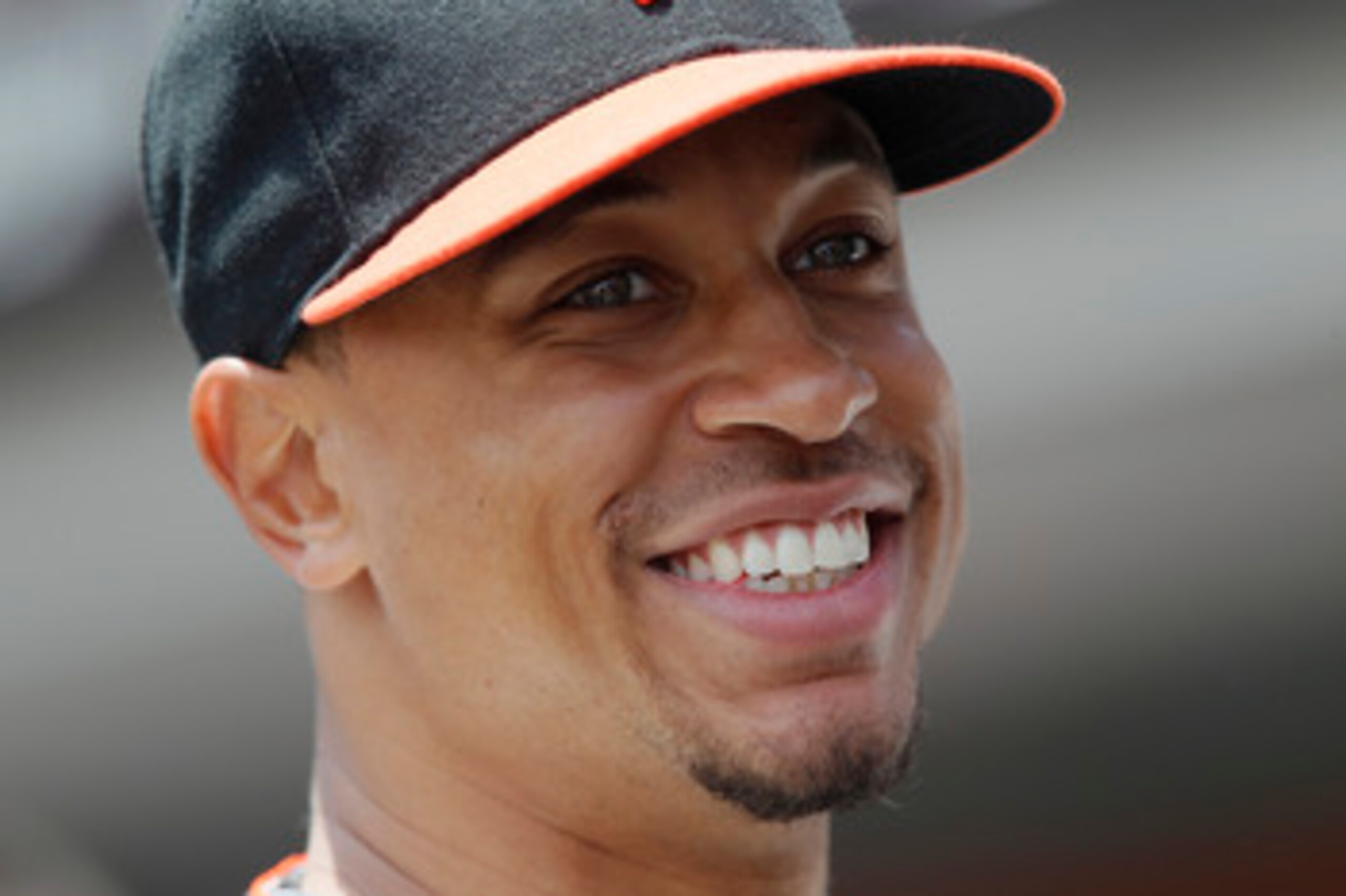 SAN FRANCISCO, CA - MAY 22: Emmanuel Burriss #2 of the San Francisco Giants smiles before a game against the Oakland A's at AT&T Park on May 22, 2011 in San Francisco, California. The Giants won 5-4 in 11 innings. (Photo by Brian Bahr/Getty Images) SAN FRANCISCO, CA - MAY 22: Emmanuel Burriss #2 of the San Francisco Giants smiles before a game against the Oakland A's at AT&T Park on May 22, 2011 in San Francisco, California. The Giants won 5-4 in 11 innings. (Photo by Brian Bahr/Getty Images)