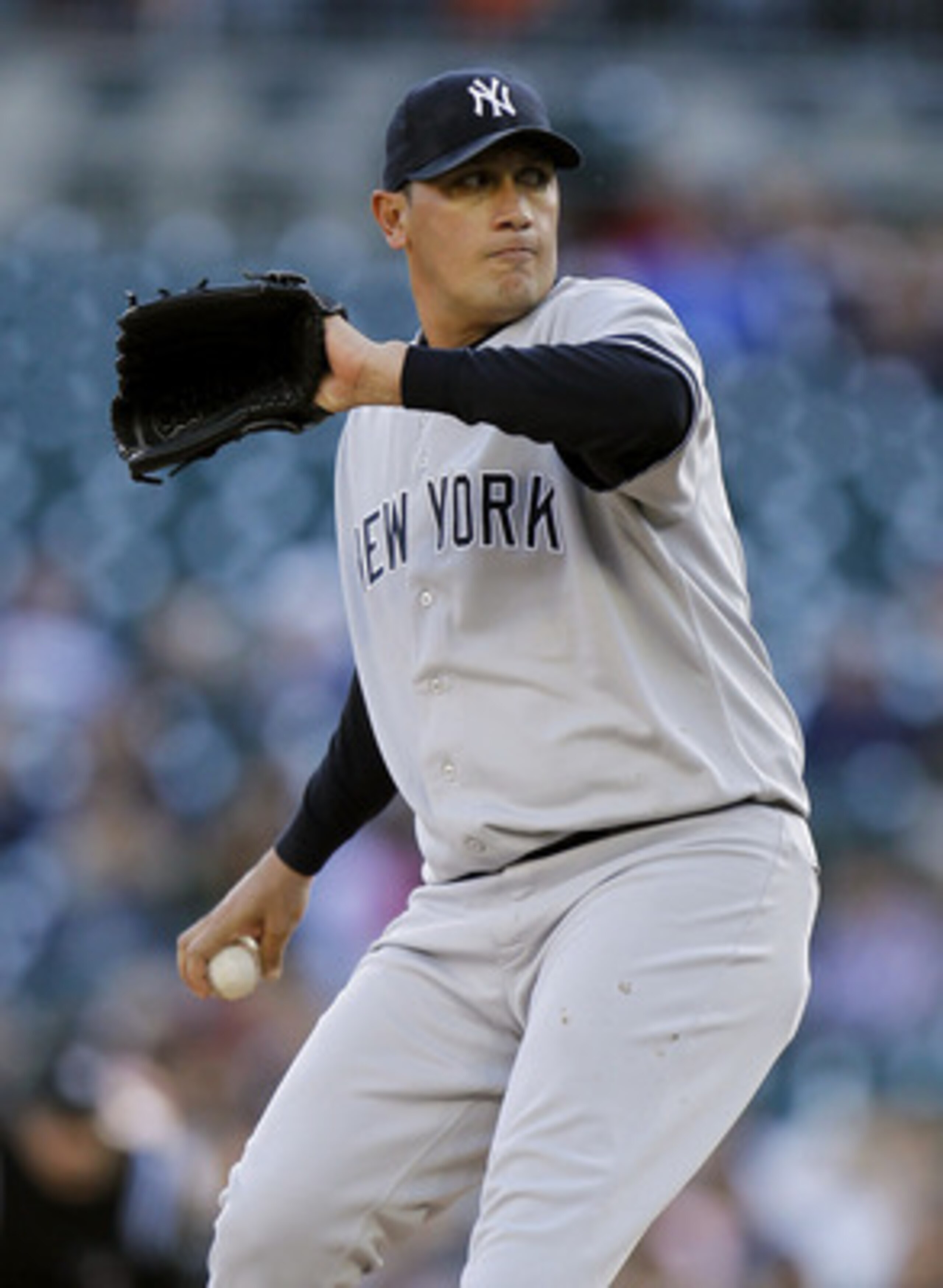 DETROIT, MI - MAY 04: Freddy Garcia #36 of the New York Yankees throws a first inning pitch while playing the Detroit Tigers at Comerica Park on May 4, 2011 in Detroit, Michigan. (Photo by Gregory Shamus/Getty Images)