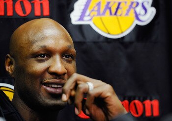 EL SEGUNDO, CA - MAY 11:  Lamar Odom #7 of the Los Angeles Lakers speaks during a news conference at the Lakers training facility on May 11, 2011 in El Segundo, California. The Lakers were swept out of their best of seven series with the Dallas Mavericks 