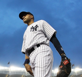 NEW YORK, NY - MAY 15:  Derek Jeter #2 of the New York Yankees in action against the Boston Red Sox during their game on May 15, 2011 at Yankee Stadium in the Bronx borough of New York City.  (Photo by Al Bello/Getty Images)
