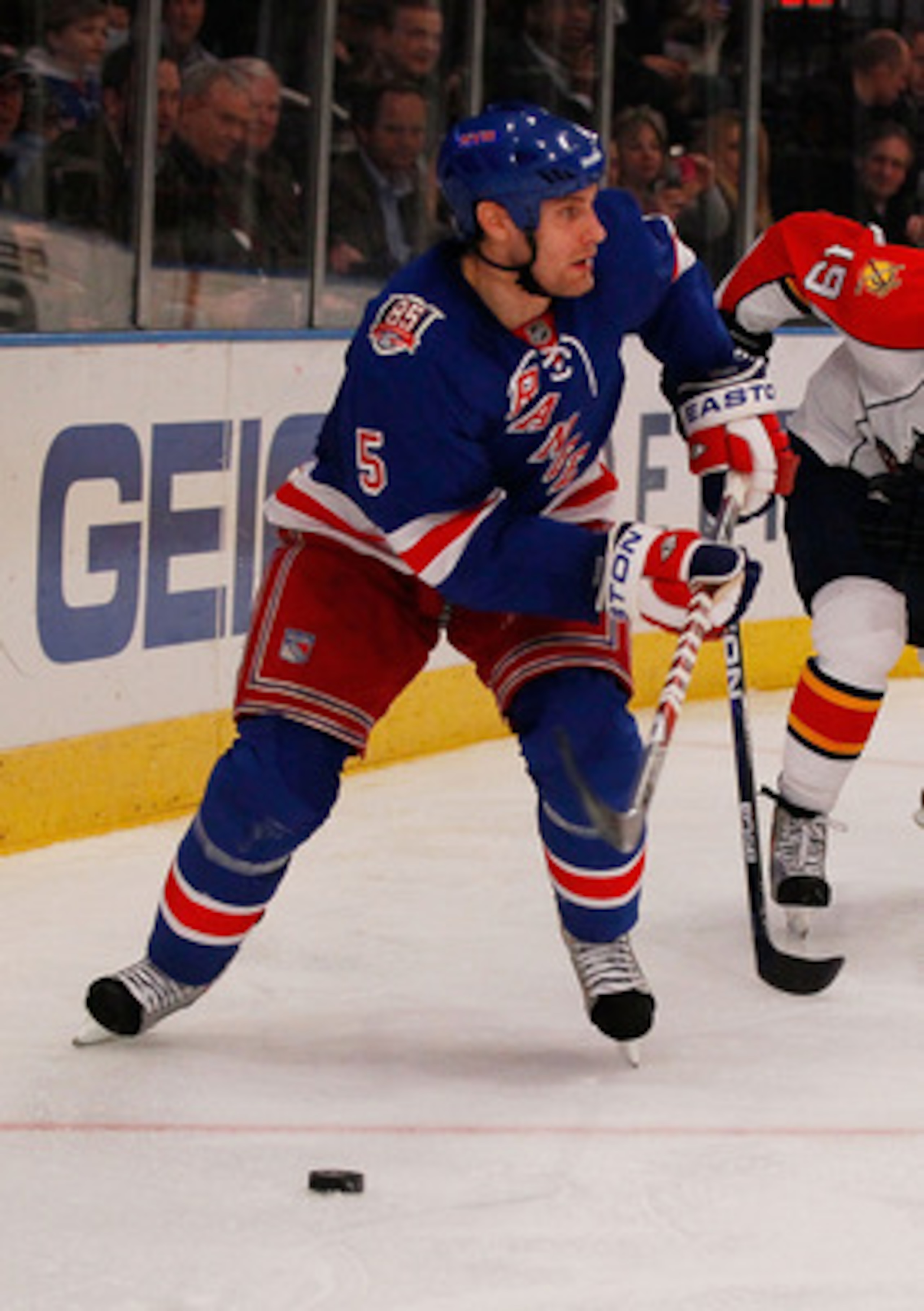 NEW YORK - MARCH 22: Dan Girardi #5 of the New York Rangers skates against the Florida Panthers on March 22, 2011 at Madison Square Garden in New York City, New York. Rangers defeated the Islanders 1-0. (Photo by Mike Stobe/Getty Images) NEW YORK - MARCH 22: Dan Girardi #5 of the New York Rangers skates against the Florida Panthers on March 22, 2011 at Madison Square Garden in New York City, New York. Rangers defeated the Islanders 1-0. (Photo by Mike Stobe/Getty Images)