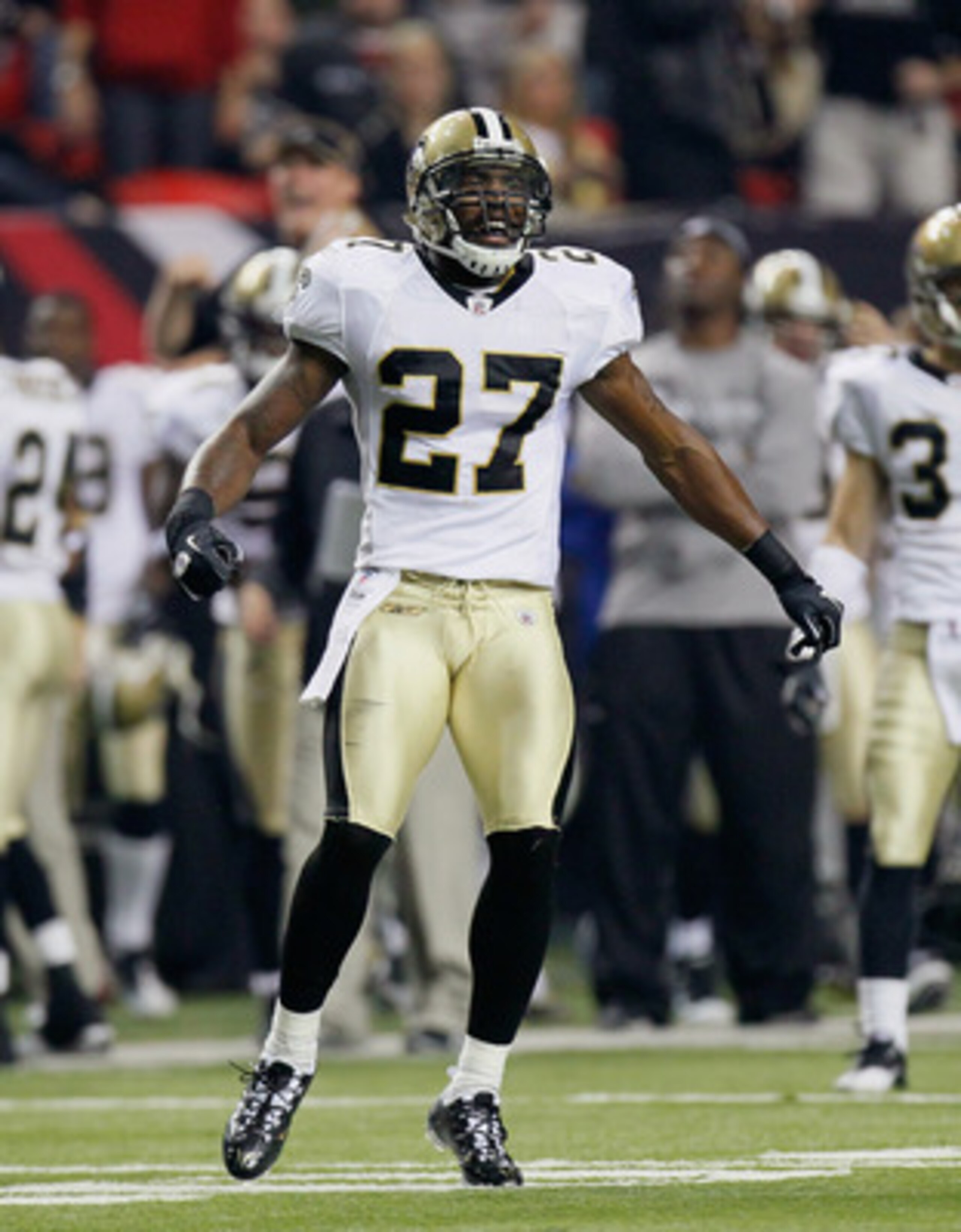 ATLANTA, GA - DECEMBER 27:  Malcolm Jenkins #27 of the New Orleans Saints against the Atlanta Falcons at Georgia Dome on December 27, 2010 in Atlanta, Georgia.  (Photo by Kevin C. Cox/Getty Images)