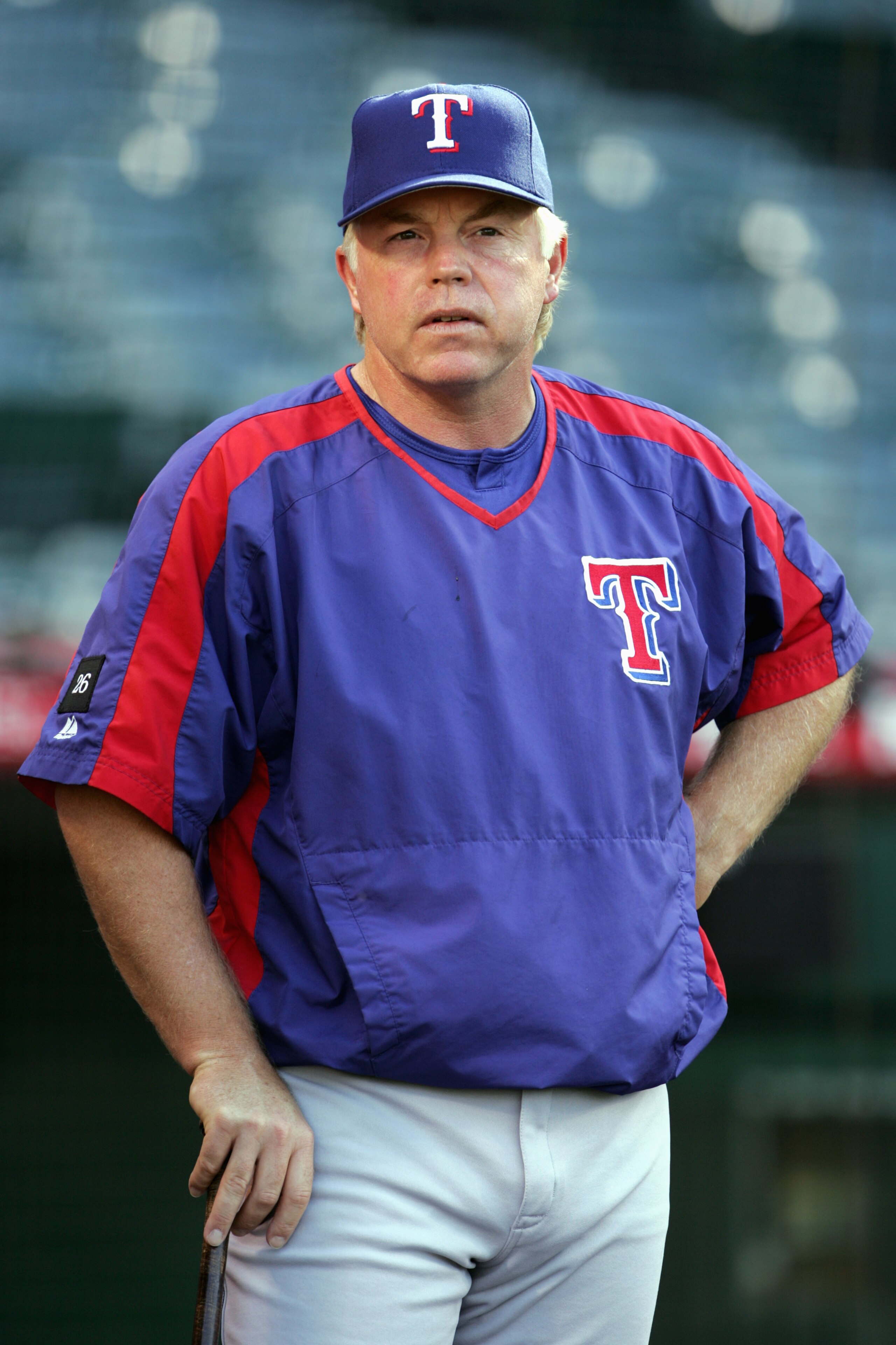 ANAHEIM, CA - JUNE 20: Buck Showalter #11 of the Texas Rangers looks on during batting practice before the game against the Los Angeles Angels of Anaheim at Angel Stadium on June 20, 2005 in Anaheim, California. The Angels defeated the Rangers 5-1. (Ph ANAHEIM, CA - JUNE 20: Buck Showalter #11 of the Texas Rangers looks on during batting practice before the game against the Los Angeles Angels of Anaheim at Angel Stadium on June 20, 2005 in Anaheim, California. The Angels defeated the Rangers 5-1. (Ph