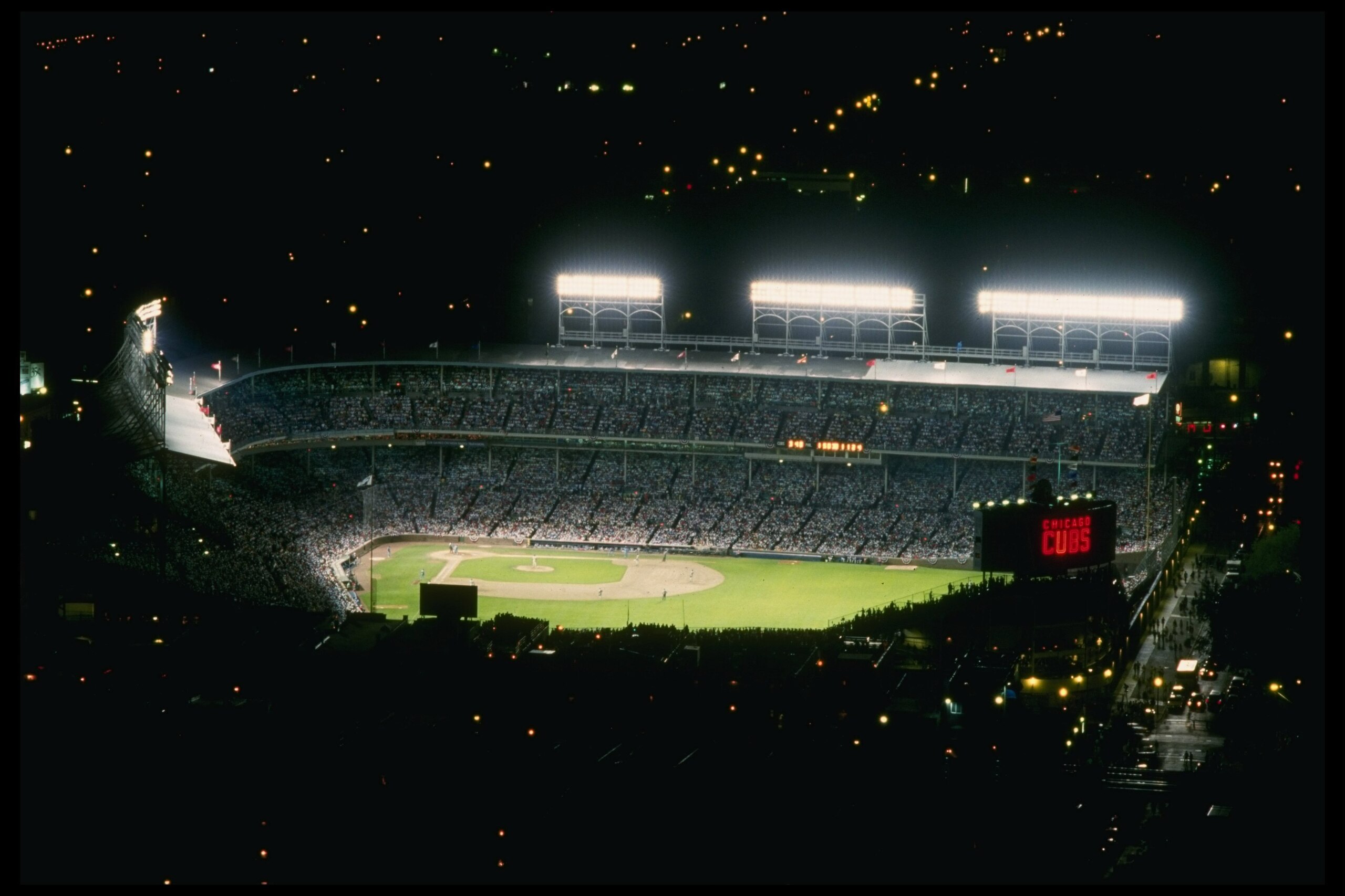 Aug 1989: Aerial view of Wrigley Field in Chicago, Illinois. Mandatory Credit: Jonathan Daniel /Allsport Aug 1989: Aerial view of Wrigley Field in Chicago, Illinois. Mandatory Credit: Jonathan Daniel /Allsport