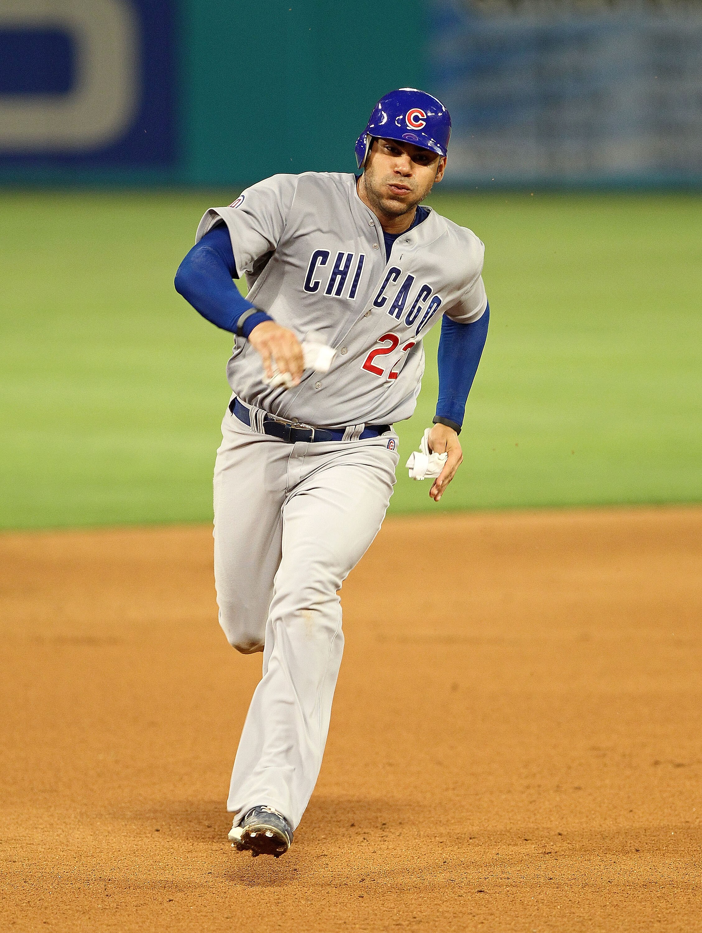 MIAMI GARDENS, FL - MAY 19:  Carlos Pena #22 of the Chicago Cubs rounds second during a game against  the Florida Marlins at Sun Life Stadium on May 19, 2011 in Miami Gardens, Florida.  (Photo by Mike Ehrmann/Getty Images)