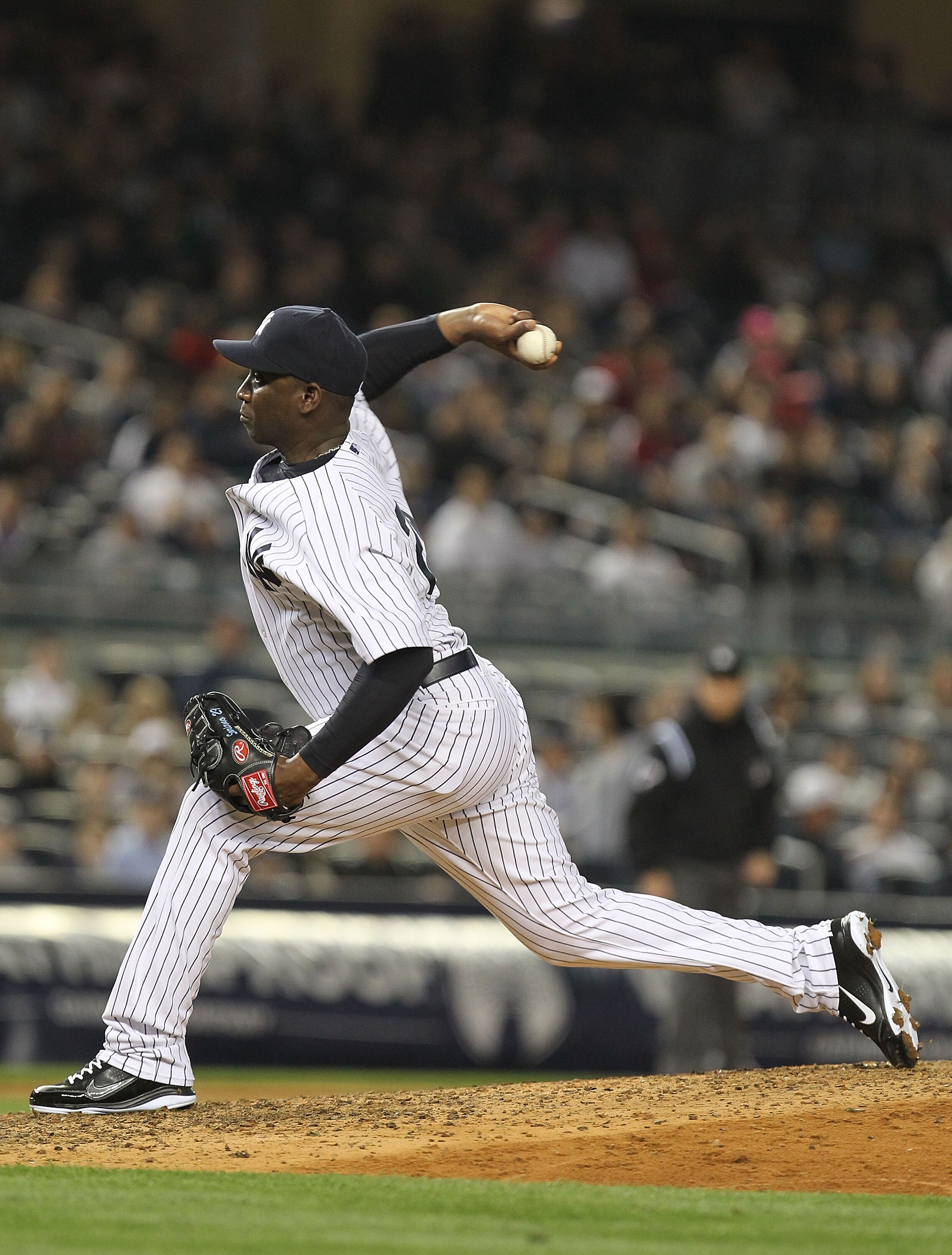 NEW YORK, NY - MAY 13:  Rafael Soriano #29 of the New York Yankees in action against the Boston Red Sox during their game on May 13, 2011 at Yankee Stadium in the Bronx borough of New York City.  (Photo by Al Bello/Getty Images)