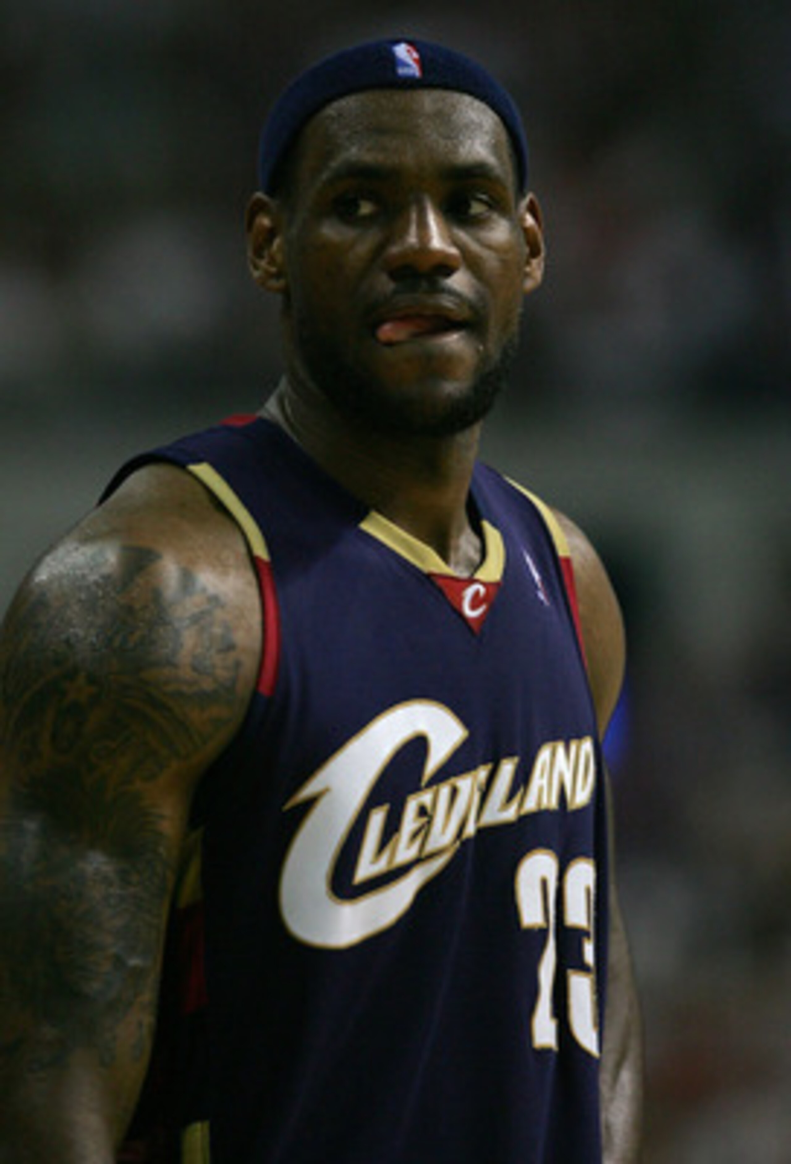 AUBURN HILLS, MI - MAY 31:  LeBron James #23 of the Cleveland Cavaliers looks on against the Detroit Pistons in Game Five of the Eastern Conference Finals during the 2007 NBA Playoffs at The Palace of Auburn Hills on May 31, 2007 in Auburn Hills, Michigan