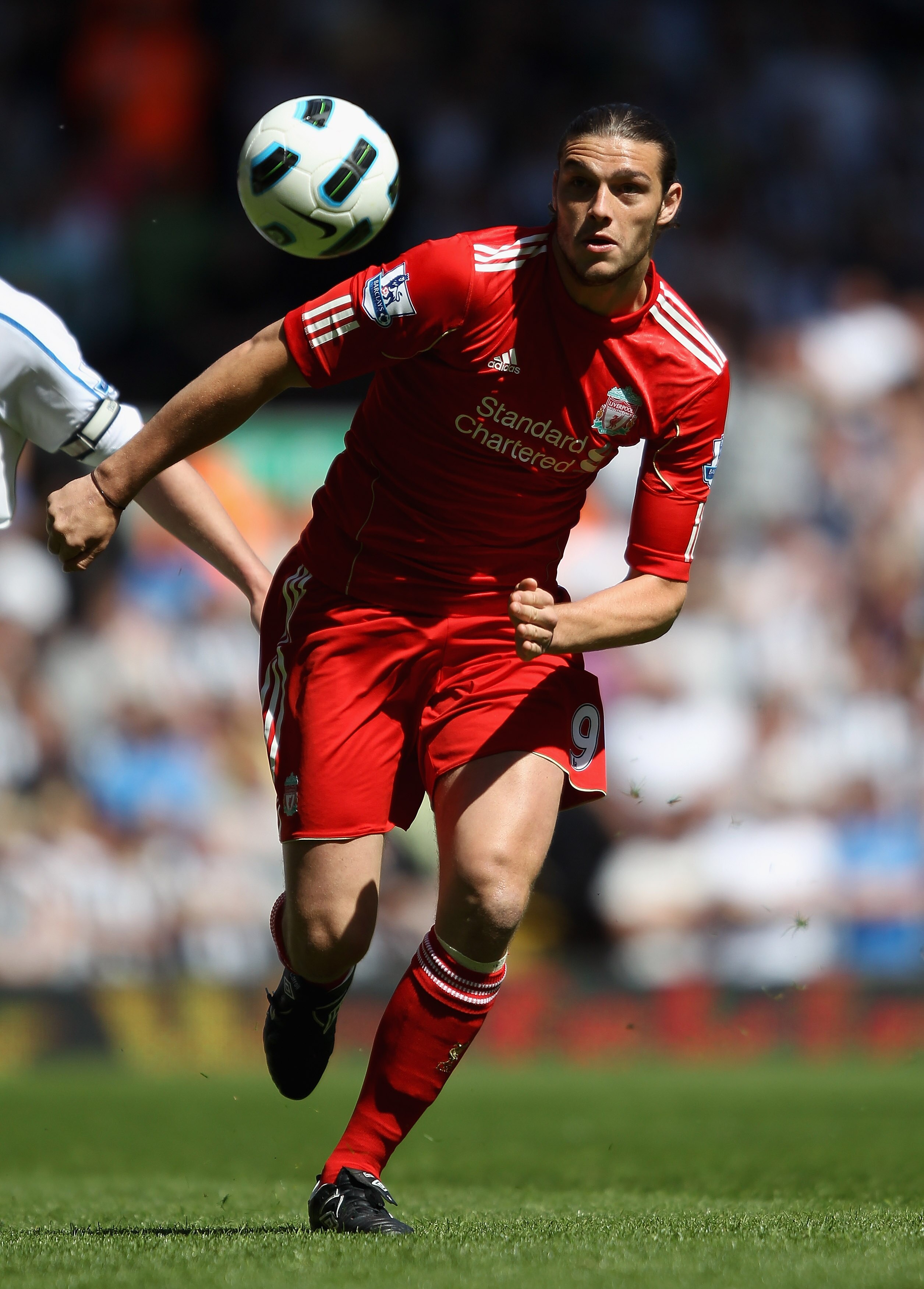 LIVERPOOL, ENGLAND - MAY 01:  Andy Carroll of Liverpool in action during the Barclays Premier League match between Liverpool  and Newcastle United at Anfield on May 1, 2011 in Liverpool, England.  (Photo by Clive Brunskill/Getty Images)