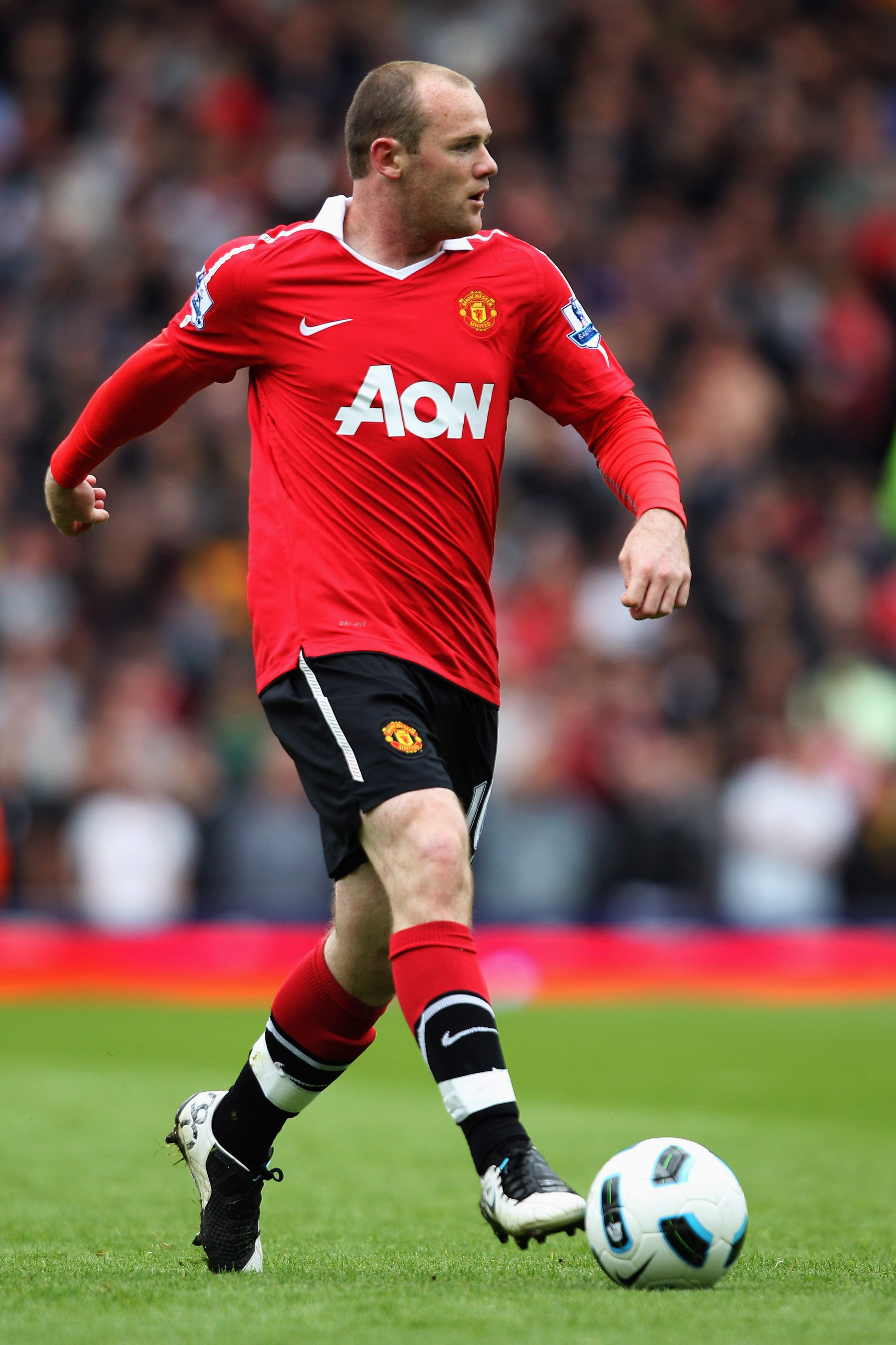 BLACKBURN, ENGLAND - MAY 14:  Wayne Rooney of Manchester United in action during the Barclays Premier League match between Blackburn Rovers and Manchester United at Ewood park on May 14, 2011 in Blackburn, England.  (Photo by Dean Mouhtaropoulos/Getty Ima