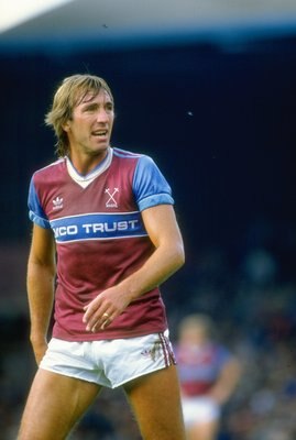 1985:  Portrait of Billy Bonds of West Ham United during a match. \ Mandatory Credit: David  Cannon/Allsport