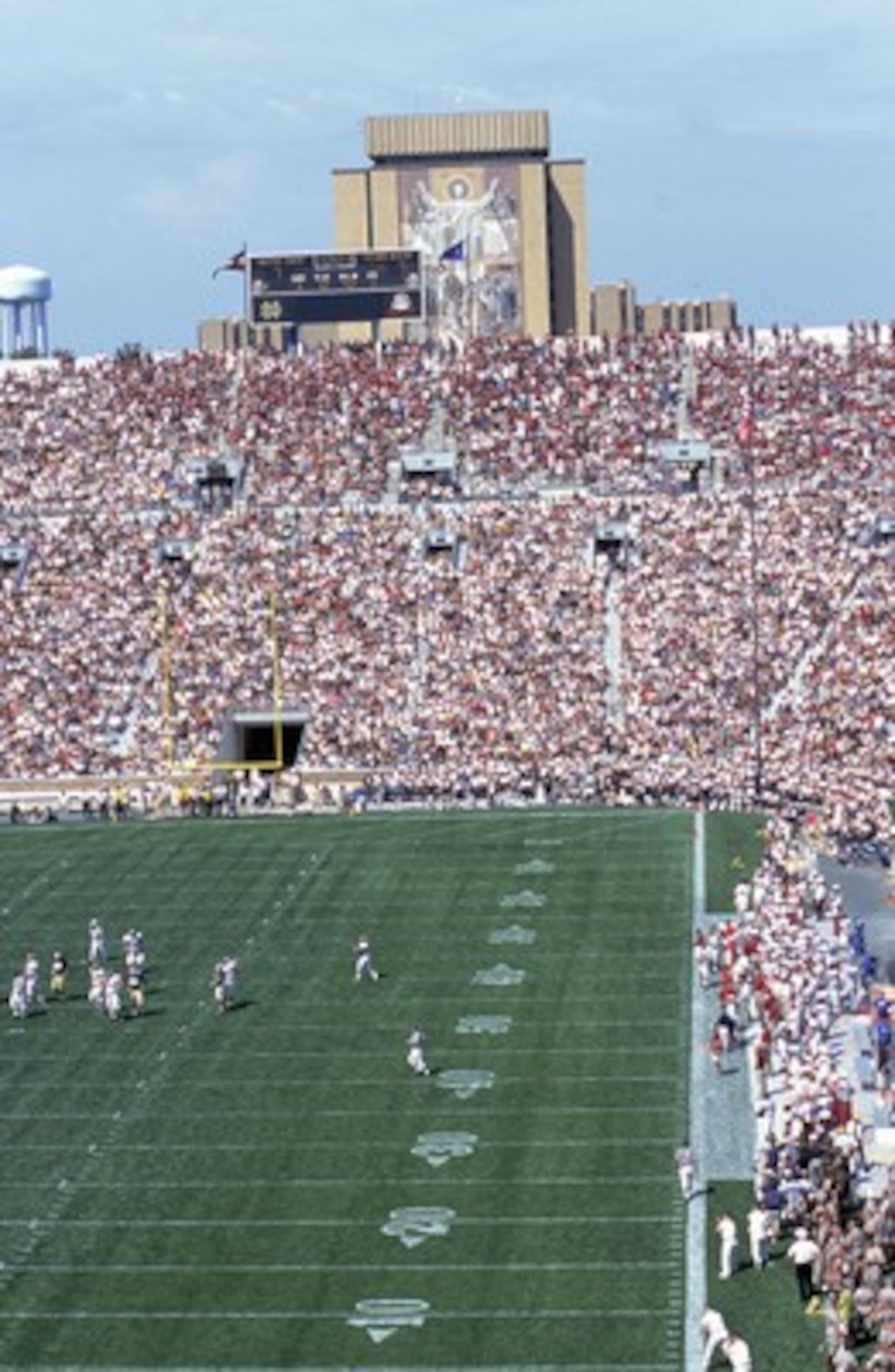 2 Sep 2000:  A  general view of Touchdown Jesus during the game between the Notre Dame Fighting Irish and theTexas A&M Aggies at Notre Dame Stadium in South Bend, Indiana. The Fighting Irish defeated the Aggies 24-10.Mandatory Credit: Tom Hauck  /Allsport