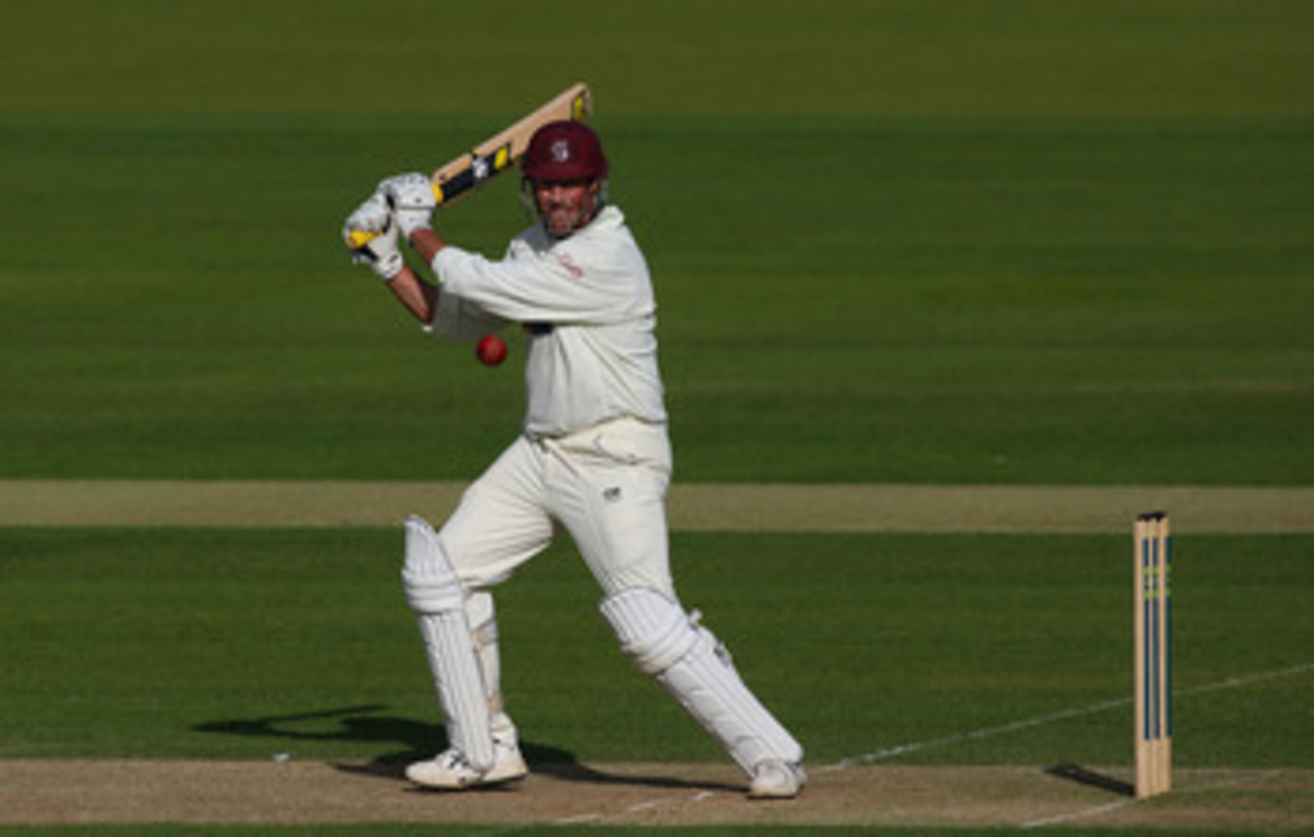 CHESTER-LE-STREET, ENGLAND - SEPTEMBER 14:  EMBER 14:  Somerset batsman Marcus Trescothick picks up some runs during Day two of the  LV County Championship Division One match between Durham and Somerset at Emirates Durham International Cricket Ground on S