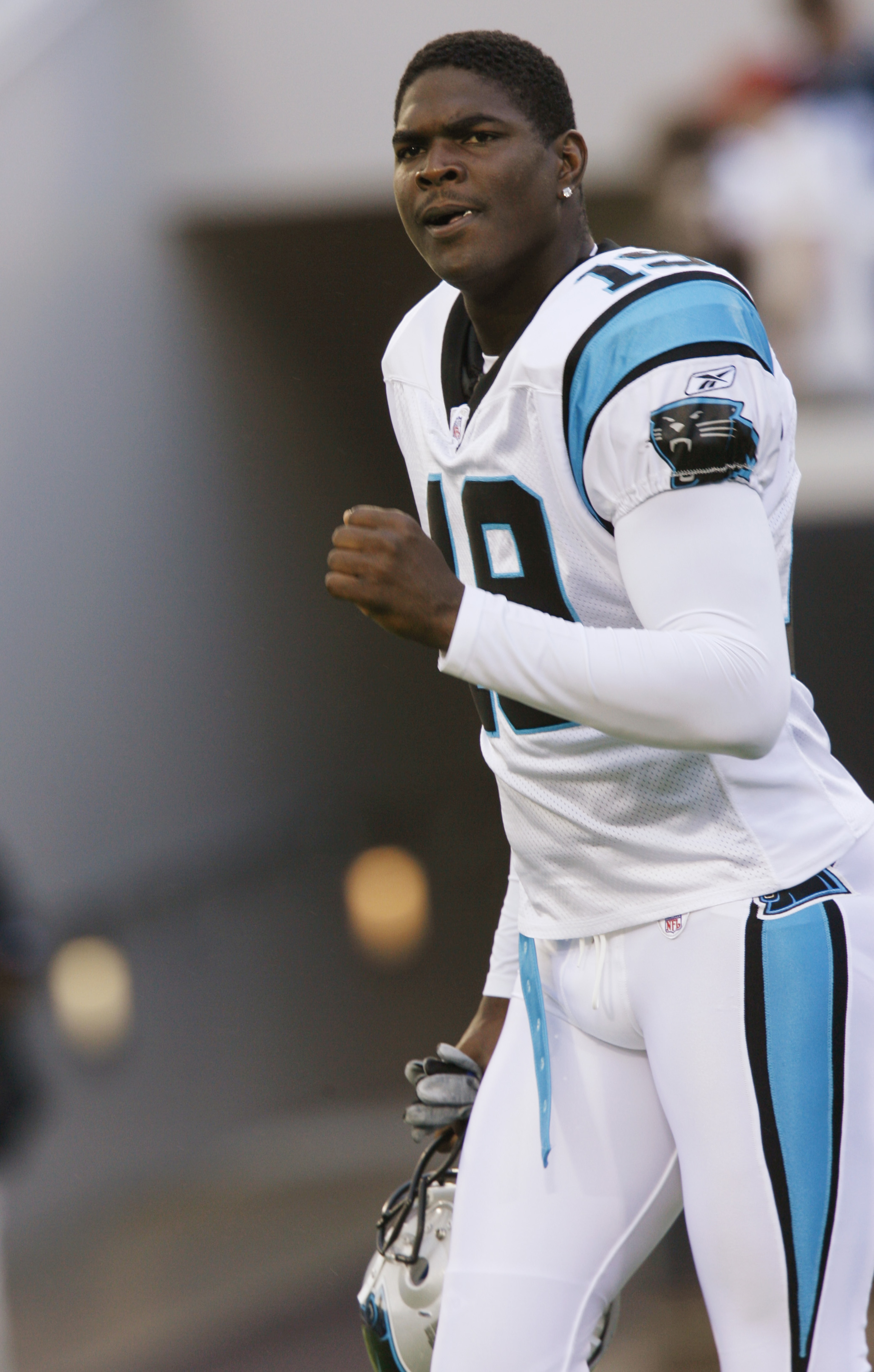 JACKSONVILLE, FL - AUGUST 19:  Wide receiver Keyshawn Johnson #19 of the Carolina Panthers looks on during the NFL game against the Jacksonville Jaguars on August 19, 2006 at Alltel Stadium in Jacksonville, Florida.  The Panthers defeated the Jaguars 17 -