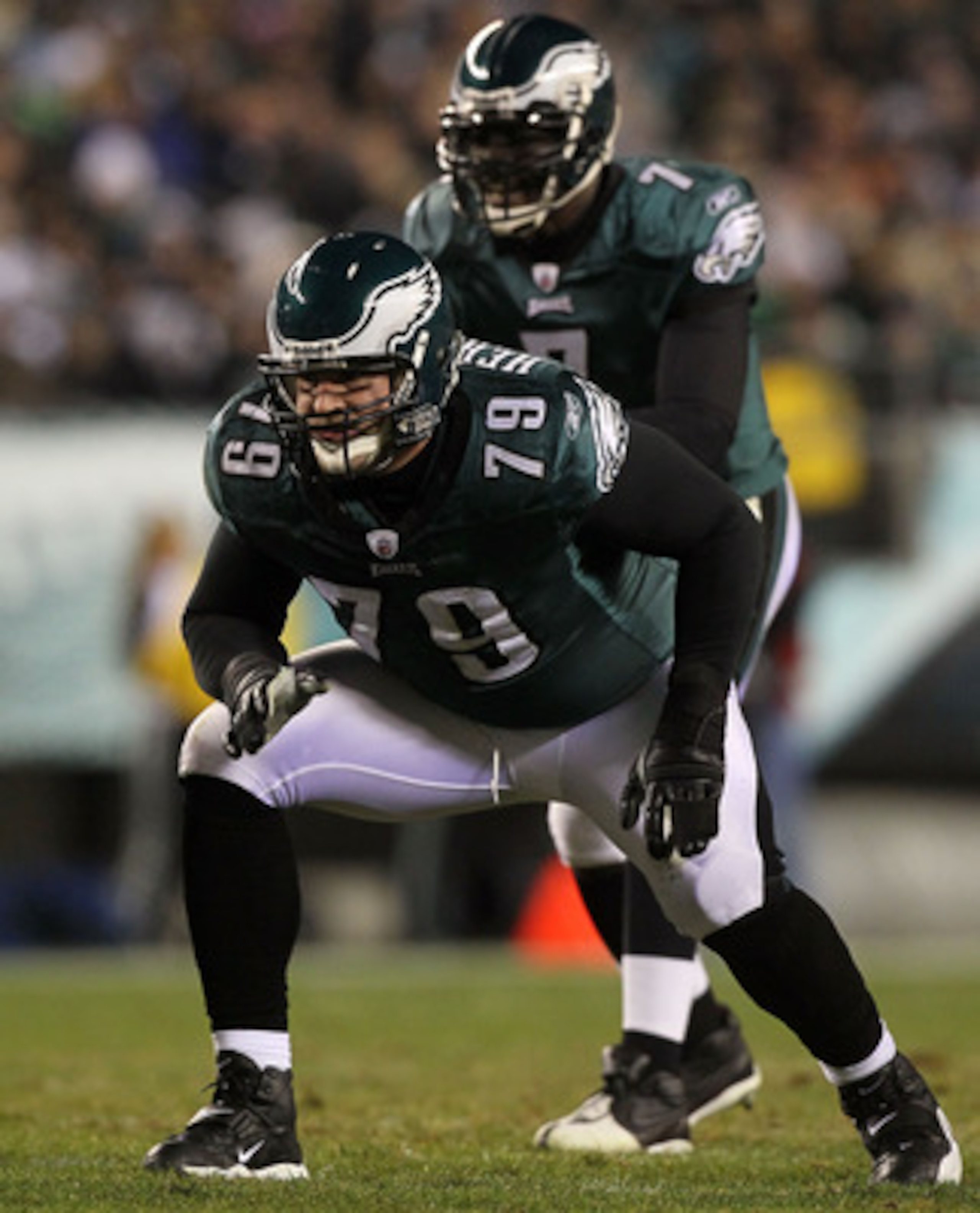 PHILADELPHIA, PA - DECEMBER 02:  Offensive guard Todd Herremans #79 of the Philadelphia Eagles gets set in his stance against the Houston Texans at Lincoln Financial Field on December 2, 2010 in Philadelphia, Pennsylvania.  (Photo by Jim McIsaac/Getty Ima