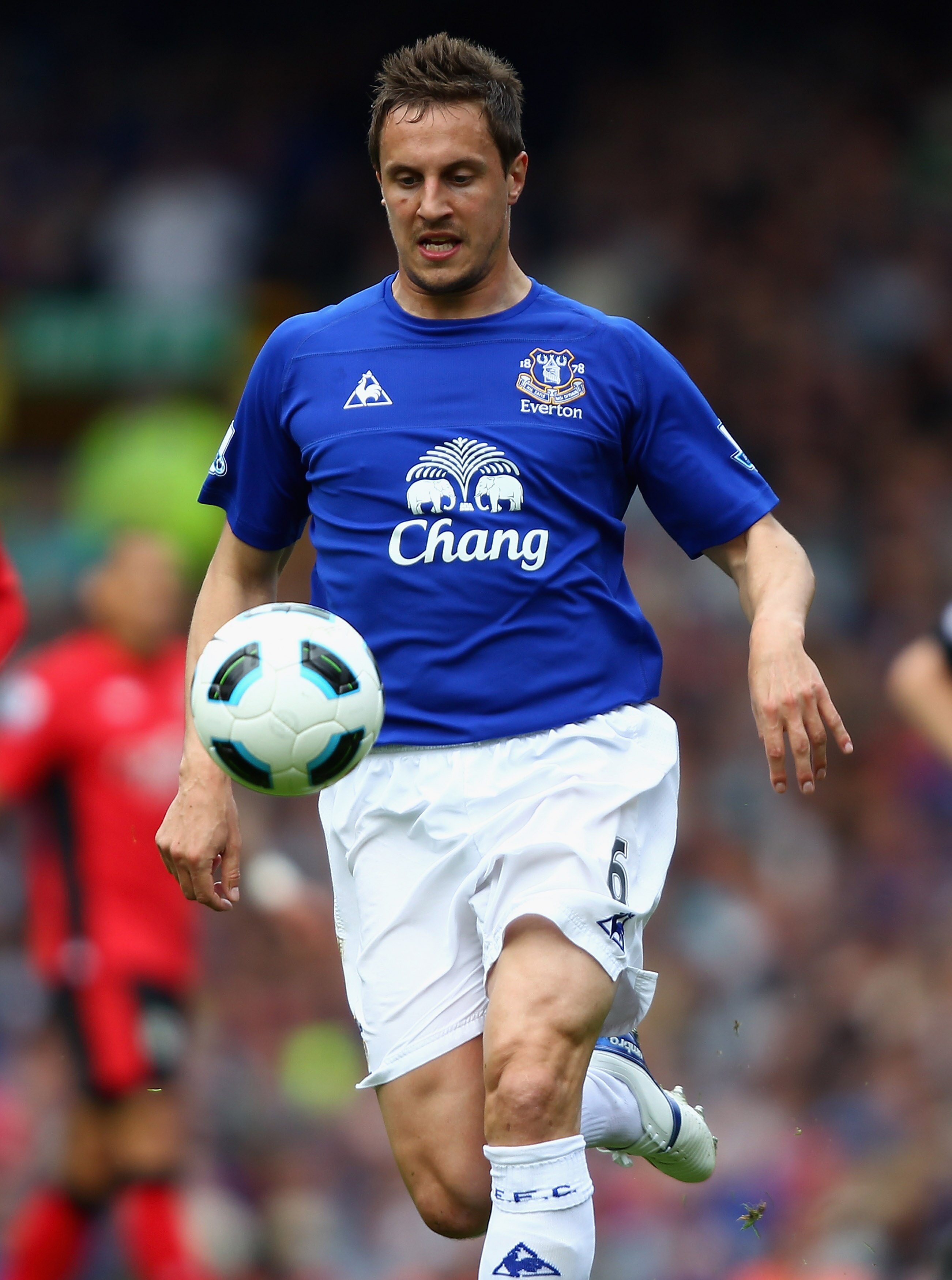 LIVERPOOL, ENGLAND - APRIL 16:  Phil Jagielka of Everton in action during the Barclays Premier League match between Everton and Blackburn Rovers at  Goodison Park on April 16, 2011 in Liverpool, England.  (Photo by Clive Brunskill/Getty Images)