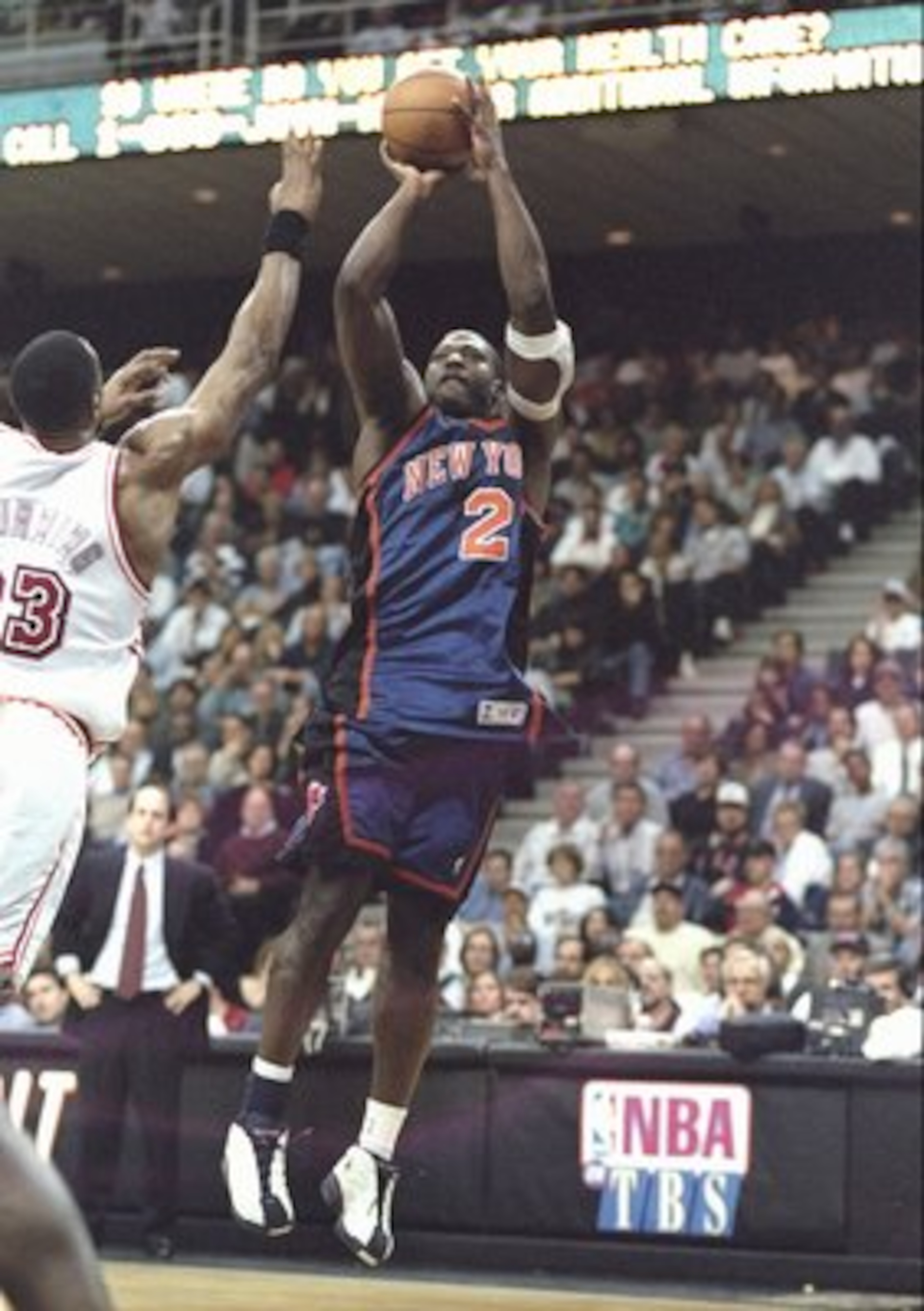 28 Jan 1998: Forward Larry Johnson of the New York Knicks shoots the ball during a game against the Miami Heat at the Miami Arena in Miami, Florida. The Heat won the game, 86-82. Mandatory Credit: Andy Lyons /Allsport 28 Jan 1998: Forward Larry Johnson of the New York Knicks shoots the ball during a game against the Miami Heat at the Miami Arena in Miami, Florida. The Heat won the game, 86-82. Mandatory Credit: Andy Lyons /Allsport