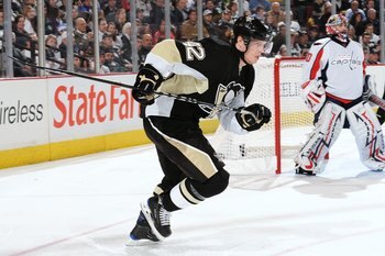 PITTSBURGH - JANUARY 21:  Forward Nick Johnson #42 of the Pittsburgh Penguins skates against the Washington Capitals on January 21, 2010 at Mellon Arena in Pittsburgh, Pennsylvania.  (Photo by Jamie Sabau/Getty Images)