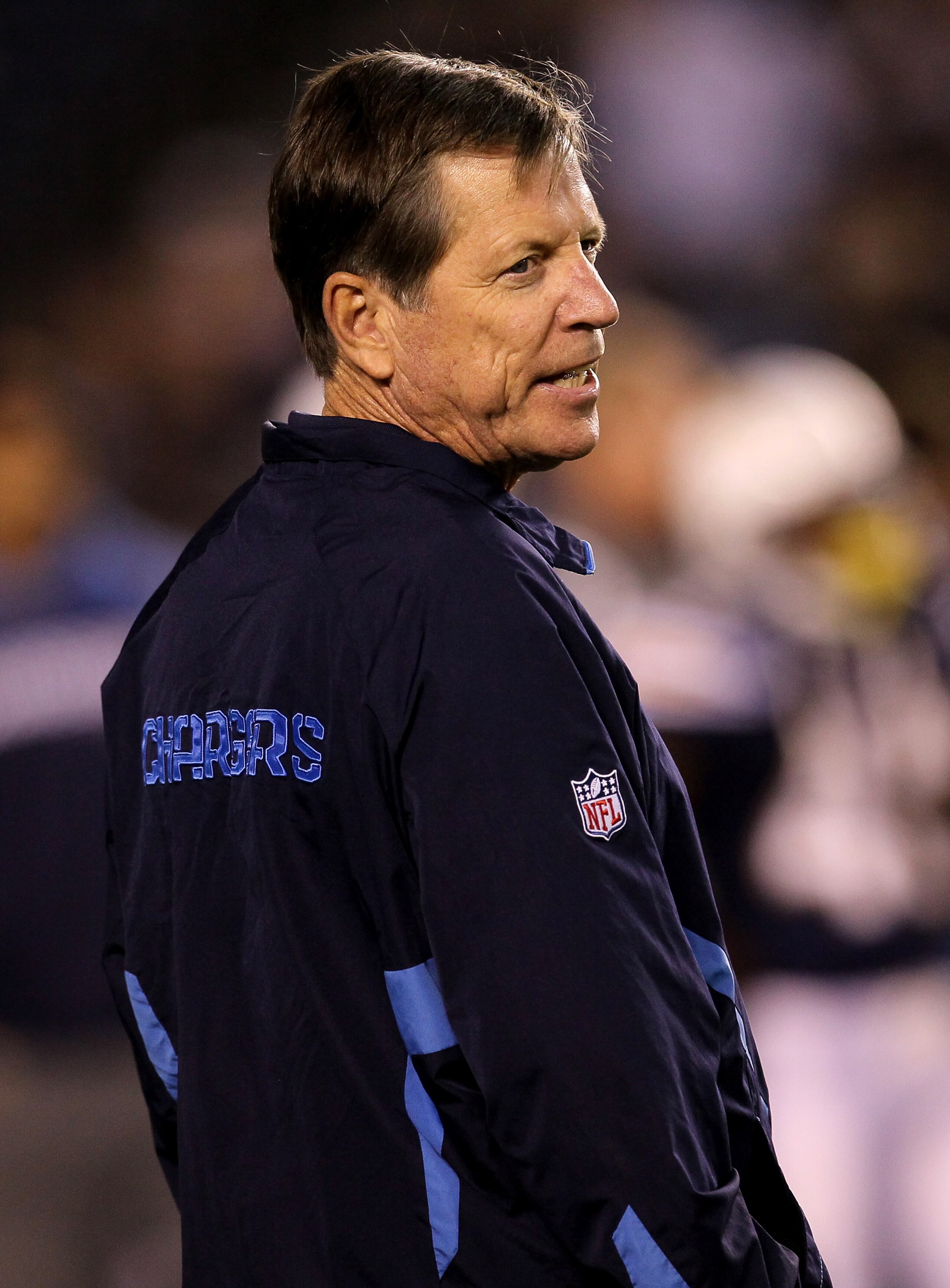 SAN DIEGO - NOVEMBER 22:  Head coach Norv Turner of the San Diego Chargers watches warmups for the game with the Denver Broncos at Qualcomm Stadium on November 22, 2010 in San Diego, California. The Chargers won 35-14.   (Photo by Stephen Dunn/Getty Image