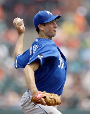 BALTIMORE, MD - MAY 26:  Starting pitcher Jeff Francis #26 of the Kansas City Royals delivers to a Baltimore Orioles batter during the first inning at Oriole Park at Camden Yards on May 26, 2011 in Baltimore, Maryland.  (Photo by Rob Carr/Getty Images)