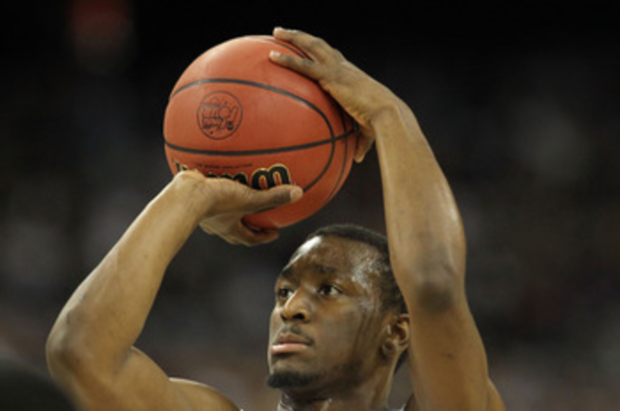 HOUSTON, TX - APRIL 04:  Kemba Walker #15 of the Connecticut Huskies at the free throw line against the Butler Bulldogs during the National Championship Game of the 2011 NCAA Division I Men's Basketball Tournament at Reliant Stadium on April 4, 2011 in Ho