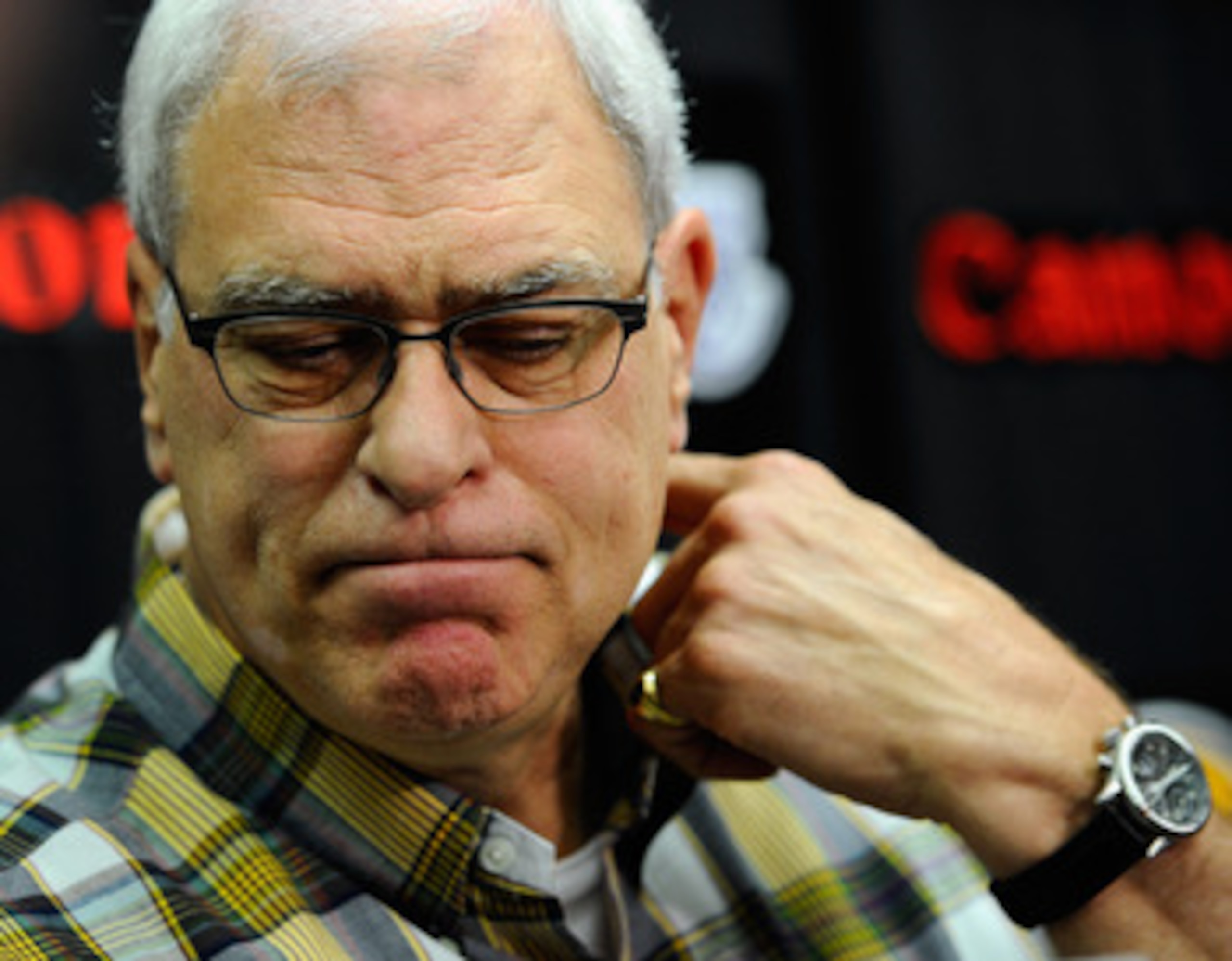 EL SEGUNDO, CA - MAY 11:  Former coach of the Los Angeles Lakers Phil Jackson during a news conference at the Lakers training facility on May 11, 2011 in El Segundo, California. The Lakers were swept out of their best of seven series with the Dallas Maver