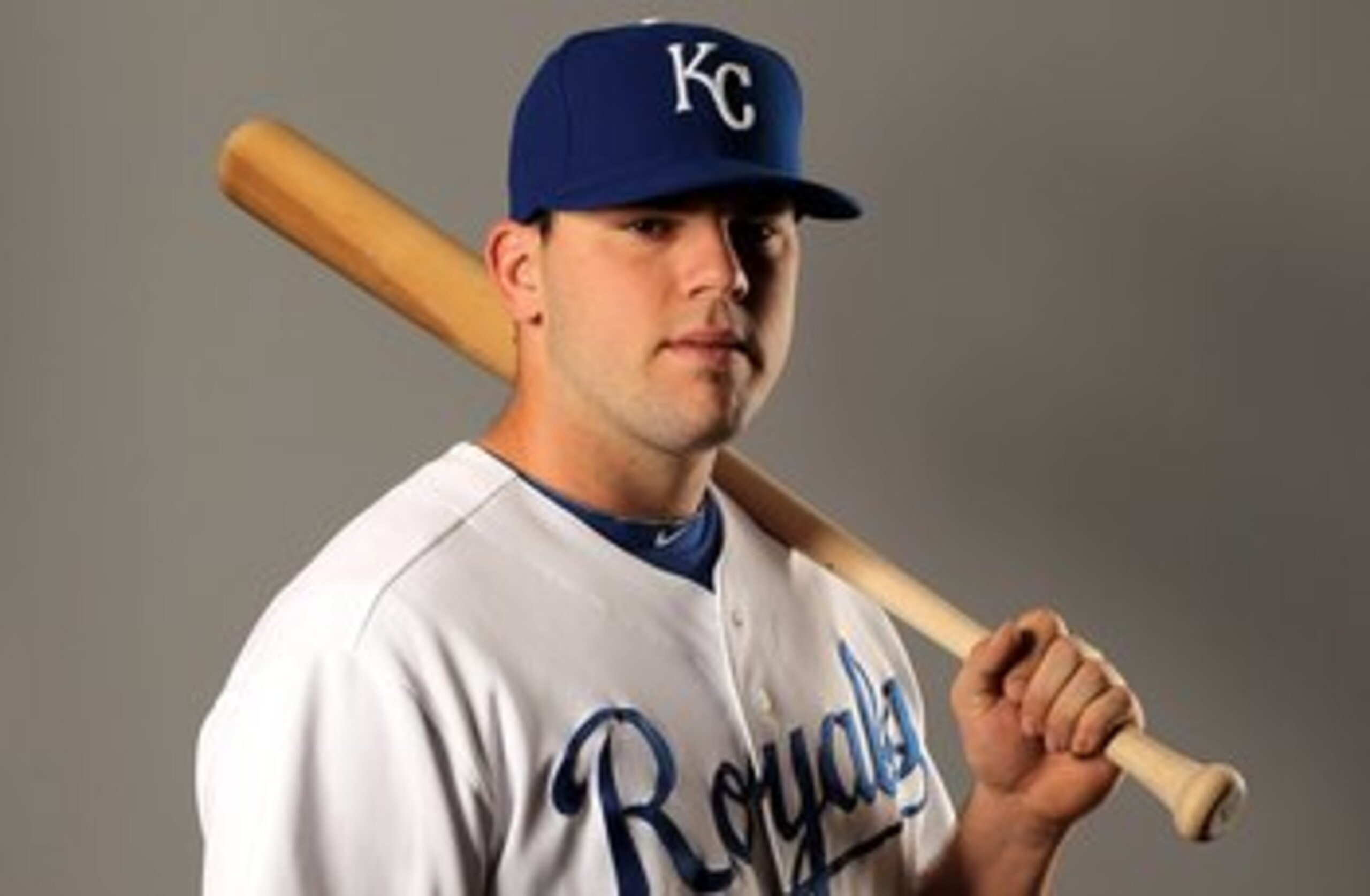 SURPRISE, AZ - FEBRUARY 26:  Mike Moustakas of the Kansas City Royals poses during photo media day at the Royals spring training complex on February 26, 2010 in Surprise, Arizona.  (Photo by Ezra Shaw/Getty Images)