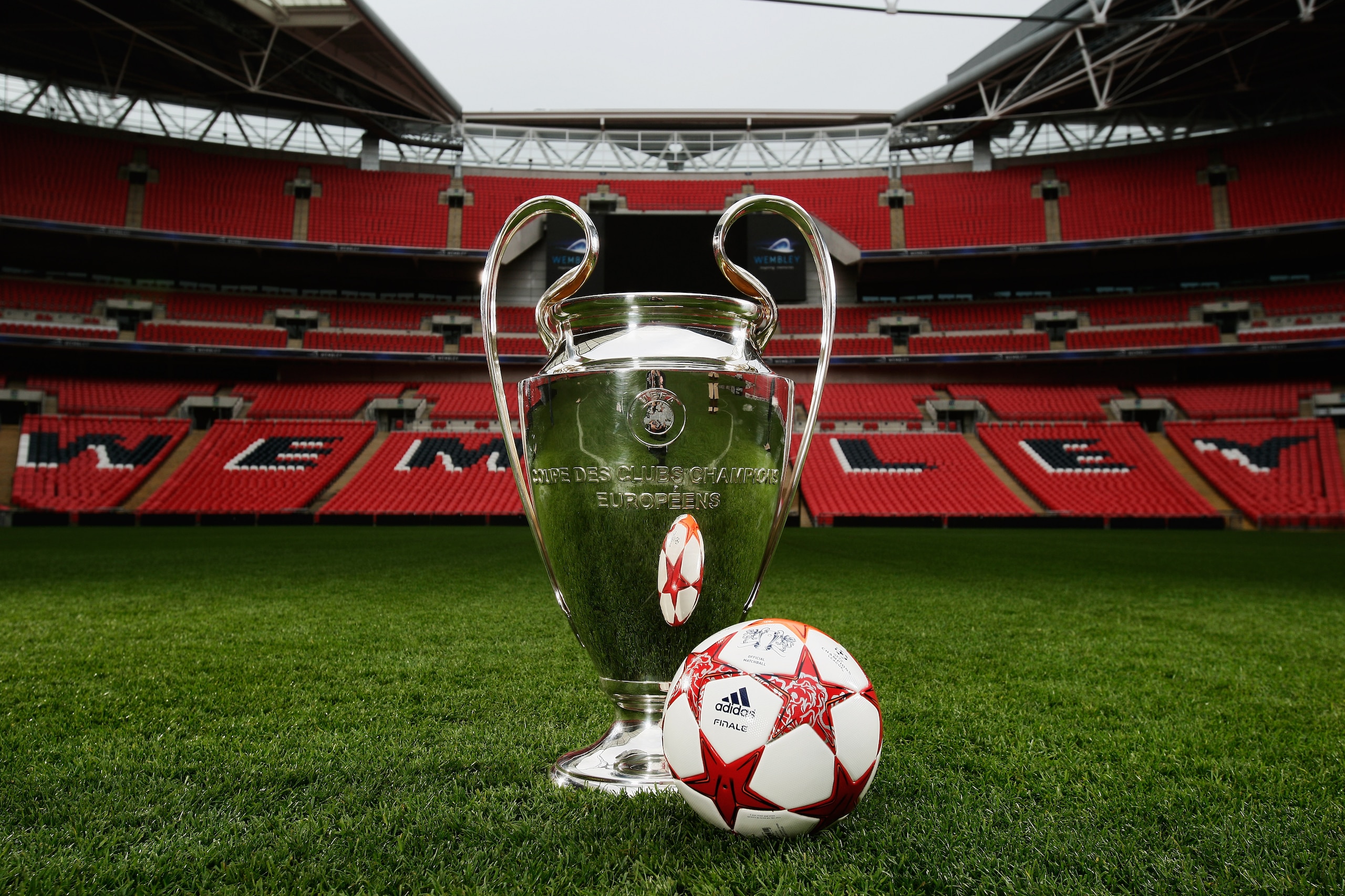 LONDON, ENGLAND - MARCH 03:  Adidas present the Official Match Ball for the 2011 UEFA Champions League Final at Wembley Stadium on March 3, 2011 in London, United Kingdom.  (Photo by Gary Prior/Getty Images for adidas)
