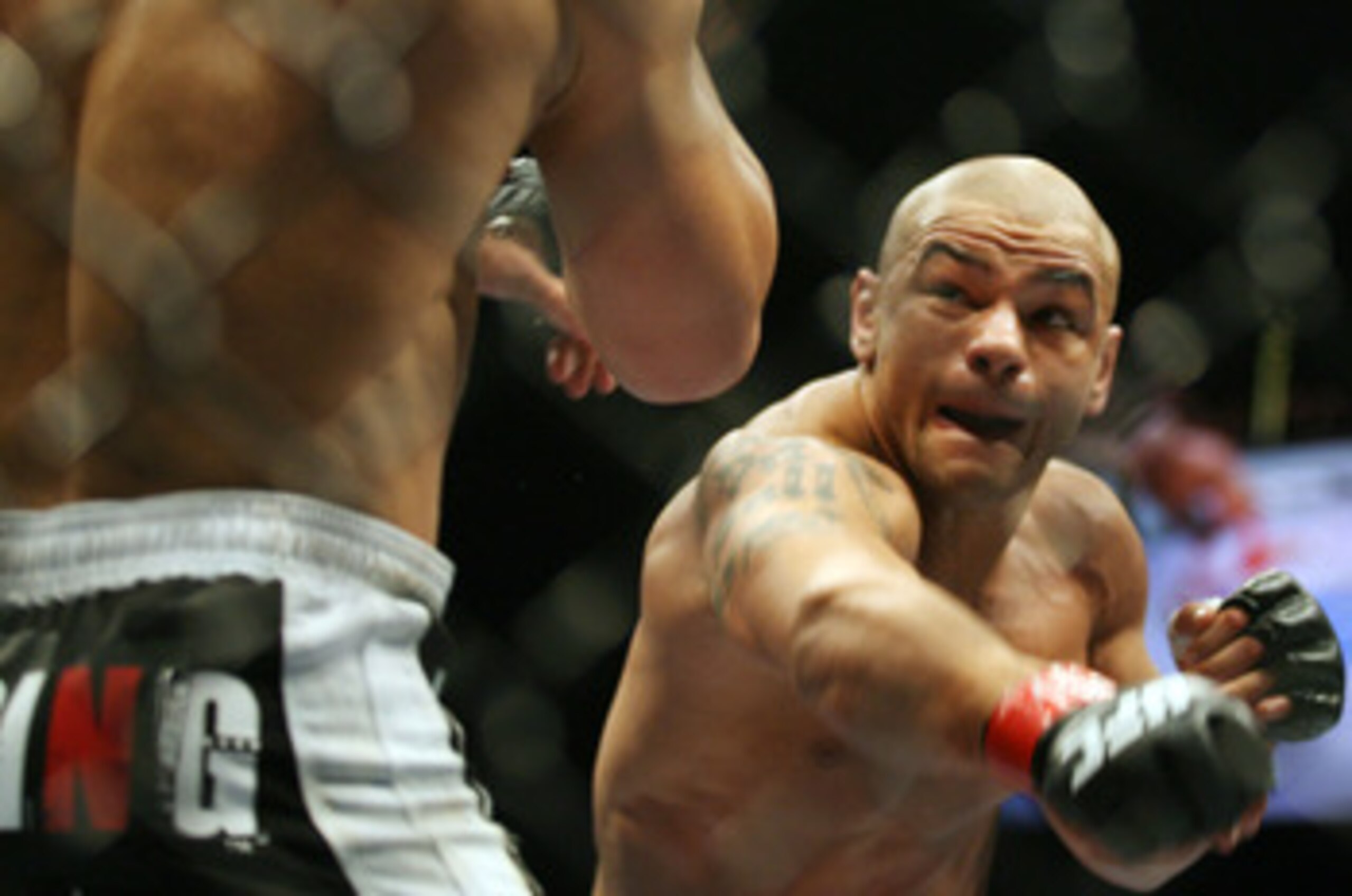 CHICAGO- OCTOBER 25:  Thiago Alves (R) fights Josh Koscheck in a Welterweight bout  at UFC's Ultimate Fight Night at Allstate Arena on October 25, 2008 in Chicago, Illinois. (Photo by Tasos Katopodis/Getty Images)