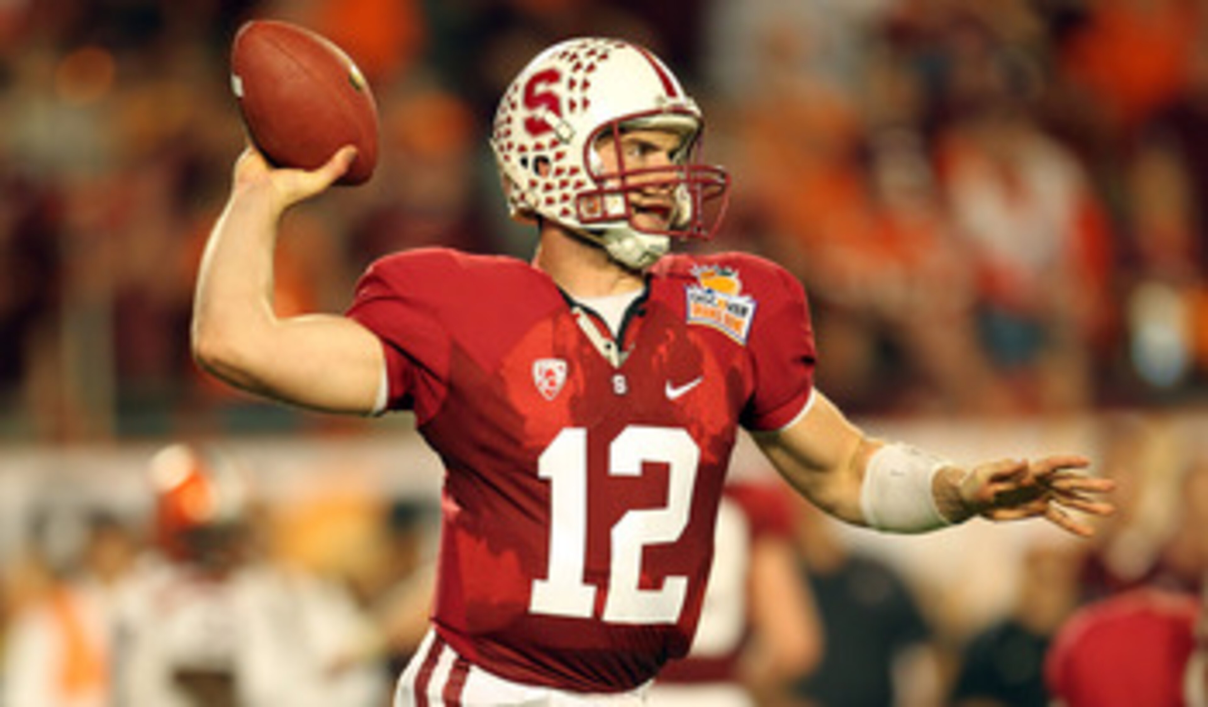 MIAMI, FL - JANUARY 03:  Andrew Luck #12 of the Stanford Cardinal throws pass against the Virginia Tech Hokies during the 2011 Discover Orange Bowl at Sun Life Stadium on January 3, 2011 in Miami, Florida. Stanford won 40-12. (Photo by Mike Ehrmann/Getty 