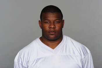 MIAMI, FL - CIRCA 2010: In this handout image provided by the NFL,  John Jerry of the Miami Dolphins poses for his 2010 NFL headshot circa 2010 in Miami, Florida. (Photo by NFL via Getty Images)