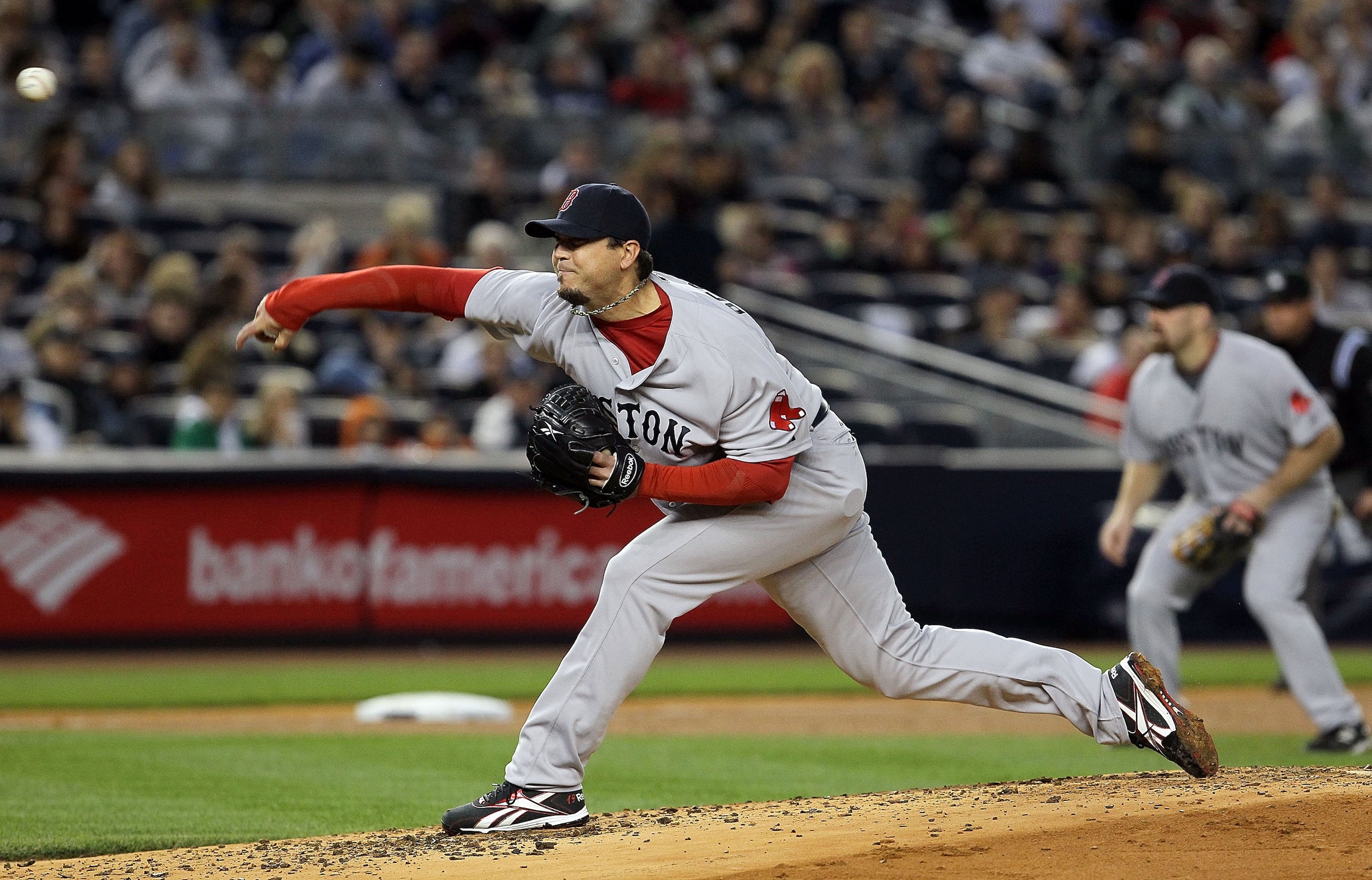 NEW YORK, NY - MAY 14:  Josh Beckett #19 of the Boston Red Sox delivers a pitch against the New York Yankees on May 14, 2011 at Yankee Stadium in the Bronx borough of New York City.  (Photo by Jim McIsaac/Getty Images)