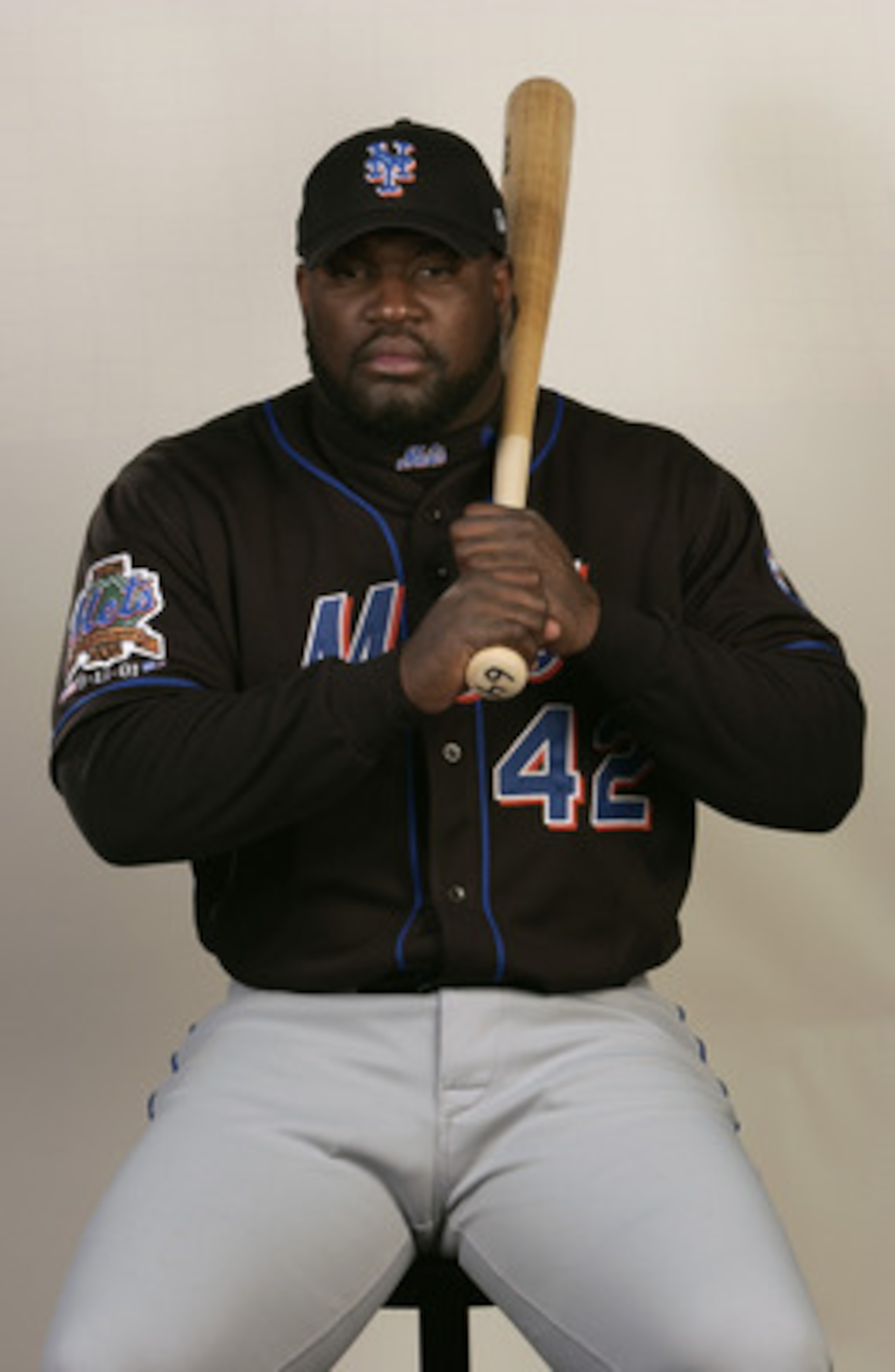 PORT ST. LUCIE, FL - FEBRUARY 25: Mo Vaughn of the New York Mets poses for a portrait during media day at Thomas J. White Stadium on February 25, 2003 in Port St. Lucie, Florida. (Photo by Fernando Medina/Getty Images) PORT ST. LUCIE, FL - FEBRUARY 25: Mo Vaughn of the New York Mets poses for a portrait during media day at Thomas J. White Stadium on February 25, 2003 in Port St. Lucie, Florida. (Photo by Fernando Medina/Getty Images)