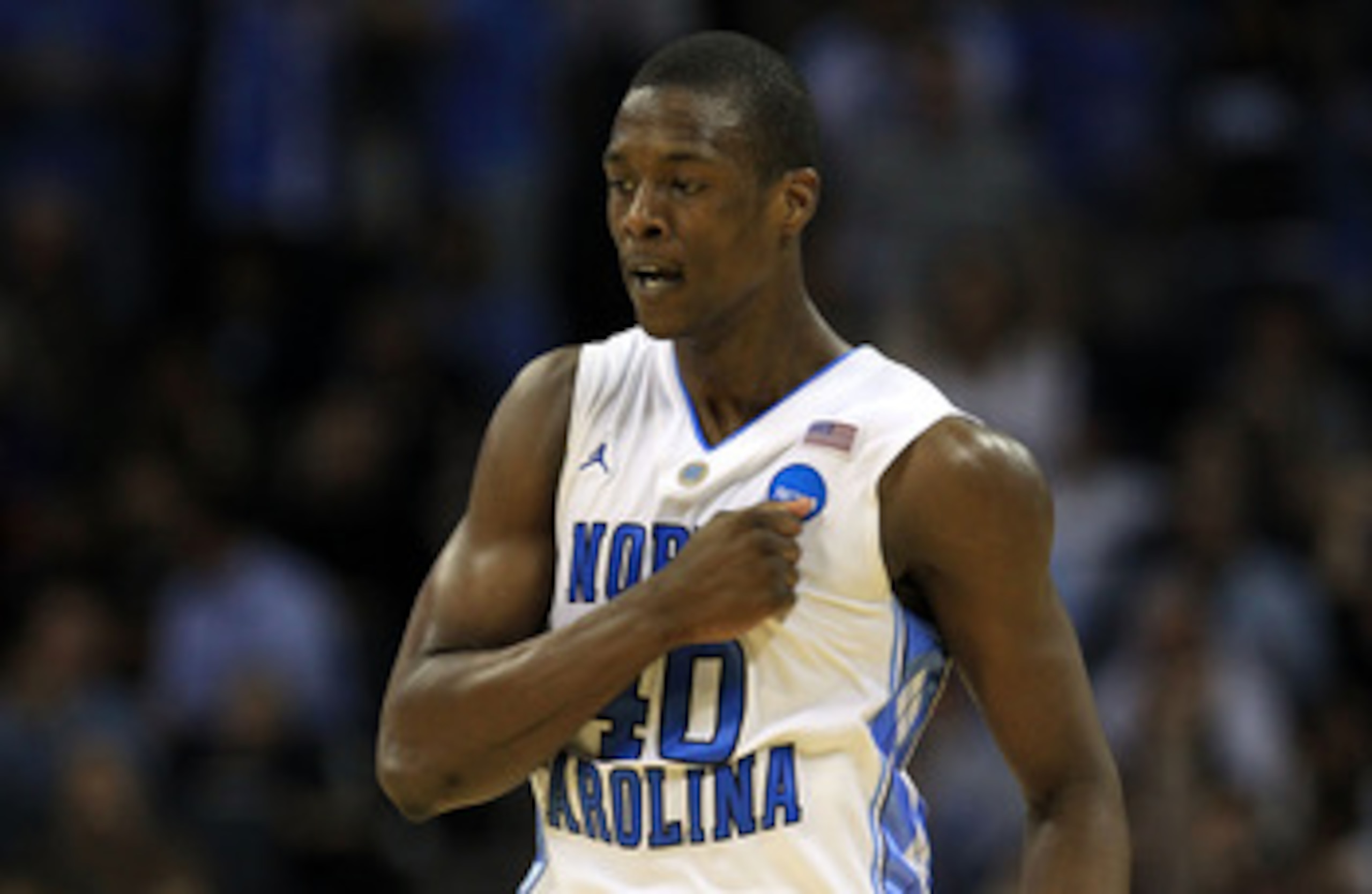 CHARLOTTE, NC - MARCH 20: Harrison Barnes #40 of the North Carolina Tar Heels reacts in the second half while taking on the Washington Huskies during the third round of the 2011 NCAA men's basketball tournament at Time Warner Cable Arena on March 20, 201 CHARLOTTE, NC - MARCH 20: Harrison Barnes #40 of the North Carolina Tar Heels reacts in the second half while taking on the Washington Huskies during the third round of the 2011 NCAA men's basketball tournament at Time Warner Cable Arena on March 20, 201
