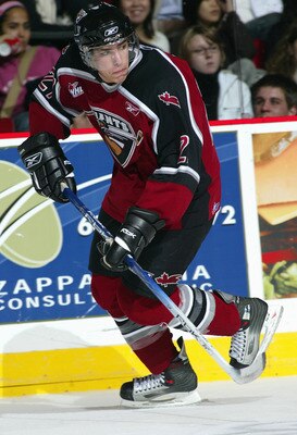 VANCOUVER, CANADA - OCTOBER 26:  Milan Lucic #27 of the Vancouver Giants skates against the Tri-City Americans during their WHL game on October 26, 2005 at the Pacific Coliseum in Vancouver, British Colombia, Canada.  The Giants defeated the Americans 6-2