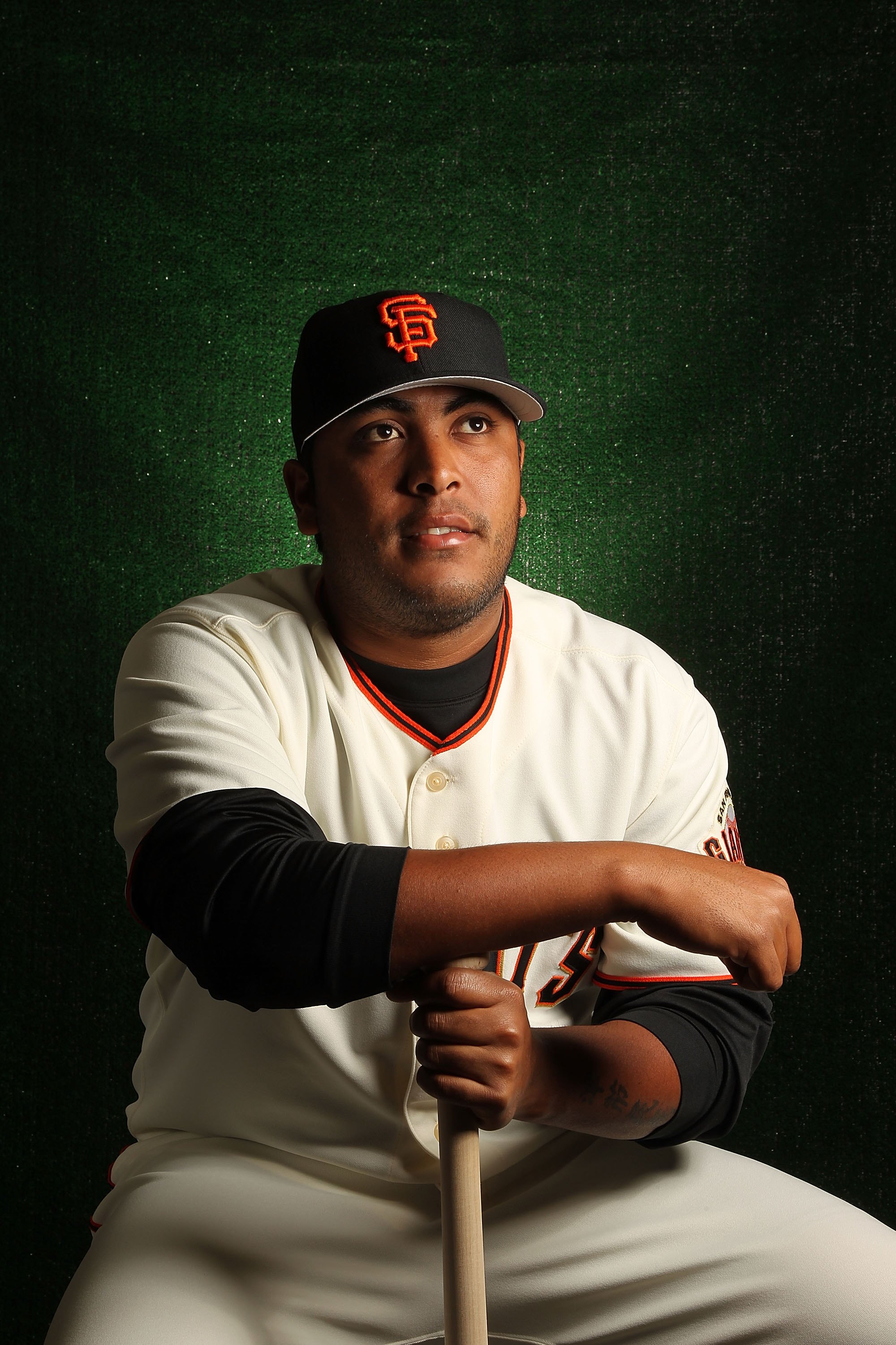 SCOTTSDALE, AZ - FEBRUARY 28:  Hector Sanchez of the San Francisco Giants poses during media photo day on February 28, 2010 at Scottsdale Stadium in Scottsdale, Arizona.  (Photo by Jed Jacobsohn/Getty Images)