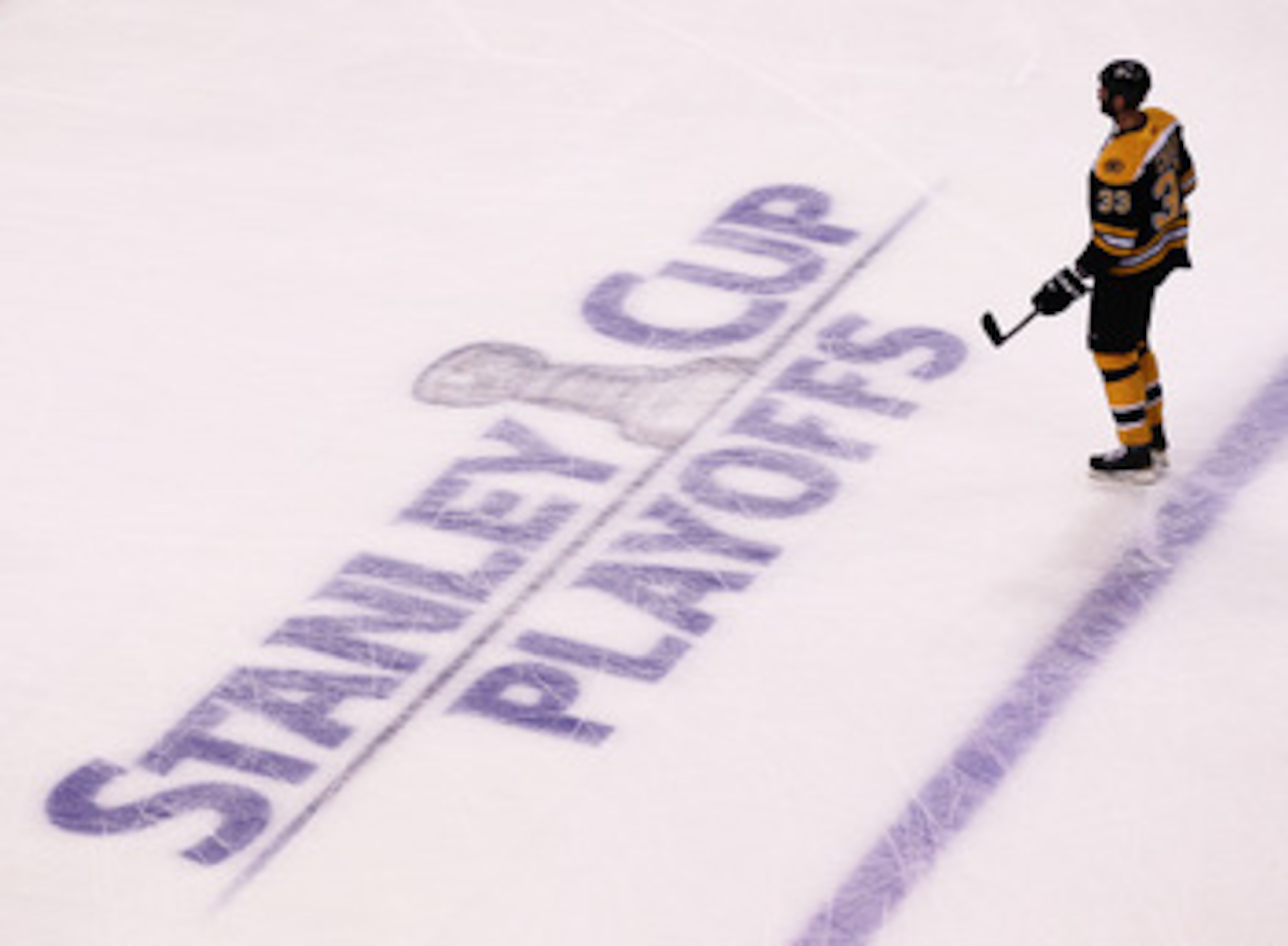 BOSTON, MA - MAY 27: Zdeno Chara #33 of the Boston Bruins skates during warm ups prior to Game Seven of the Eastern Conference Finals against the Tampa Bay Lightning during the 2011 NHL Stanley Cup Playoffs at TD Garden on May 27, 2011 in Boston, Massach BOSTON, MA - MAY 27: Zdeno Chara #33 of the Boston Bruins skates during warm ups prior to Game Seven of the Eastern Conference Finals against the Tampa Bay Lightning during the 2011 NHL Stanley Cup Playoffs at TD Garden on May 27, 2011 in Boston, Massach