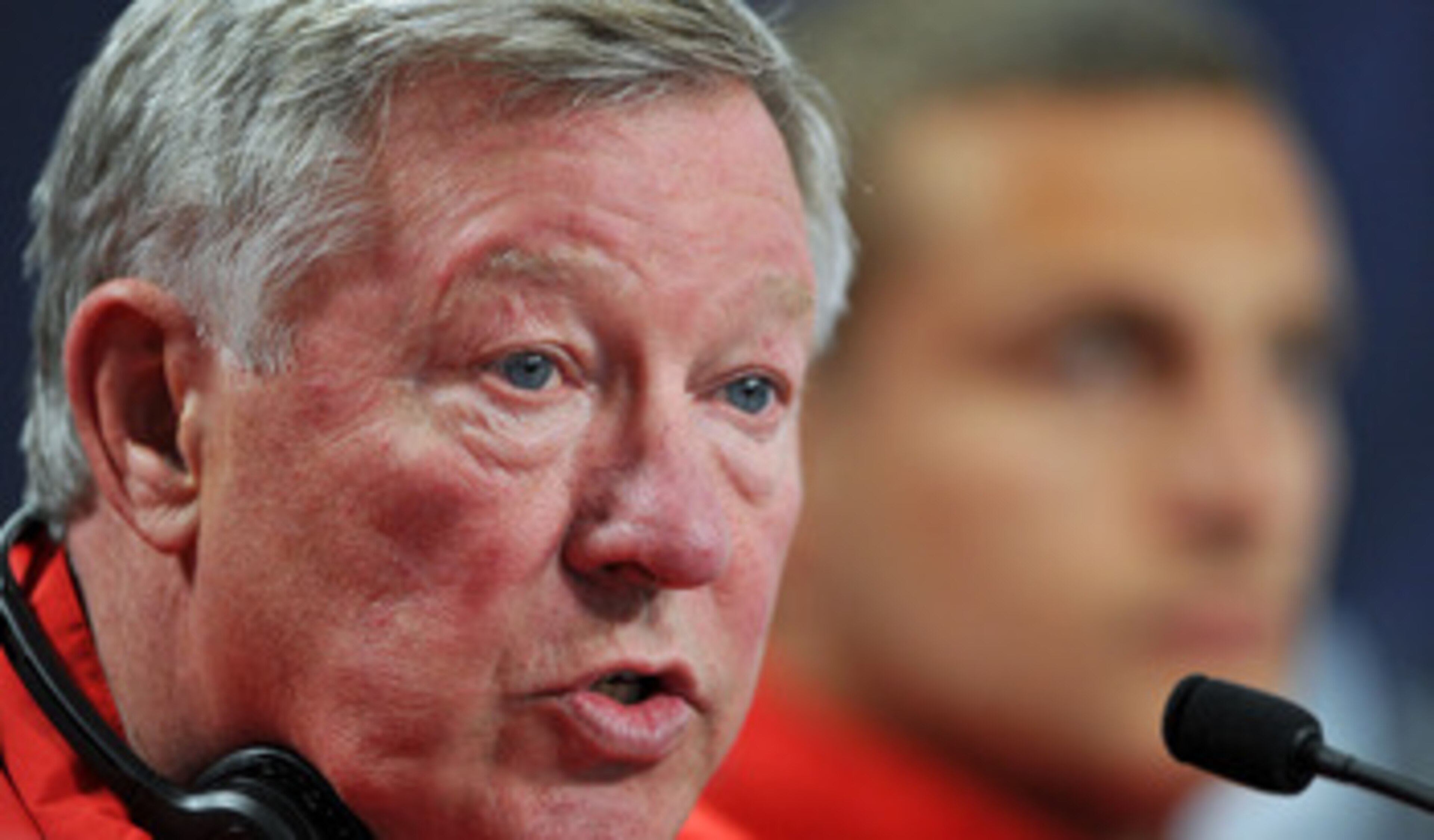 LONDON, ENGLAND - MAY 27: In this UEFA handout image Manager Alex Ferguson speaks during the Manchester United press conference ahead of the UEFA Champions League Final against FC Barcelona at Wembley Stadium on May 27, 2011 in London, England. (Photo b LONDON, ENGLAND - MAY 27: In this UEFA handout image Manager Alex Ferguson speaks during the Manchester United press conference ahead of the UEFA Champions League Final against FC Barcelona at Wembley Stadium on May 27, 2011 in London, England. (Photo b