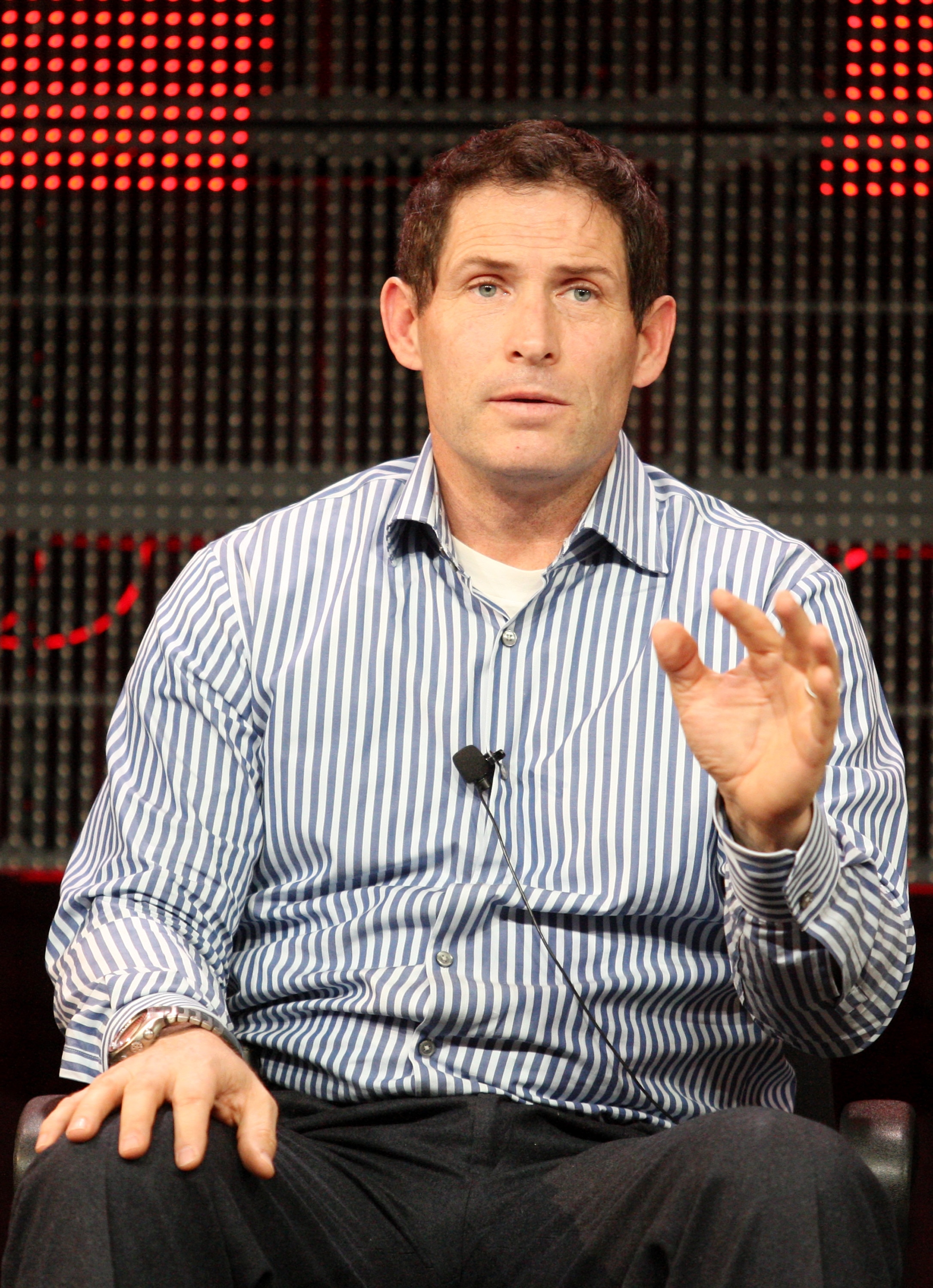 PASADENA, CA - JANUARY 05:  NFL Hall of Famer Steve Young speaks onstage during the 'Year of the Quarterback' panel at the ESPN portion of the 2011 Winter TCA press tour held at the Langham Hotel on January 5, 2011 in Pasadena, California.  (Photo by Fred