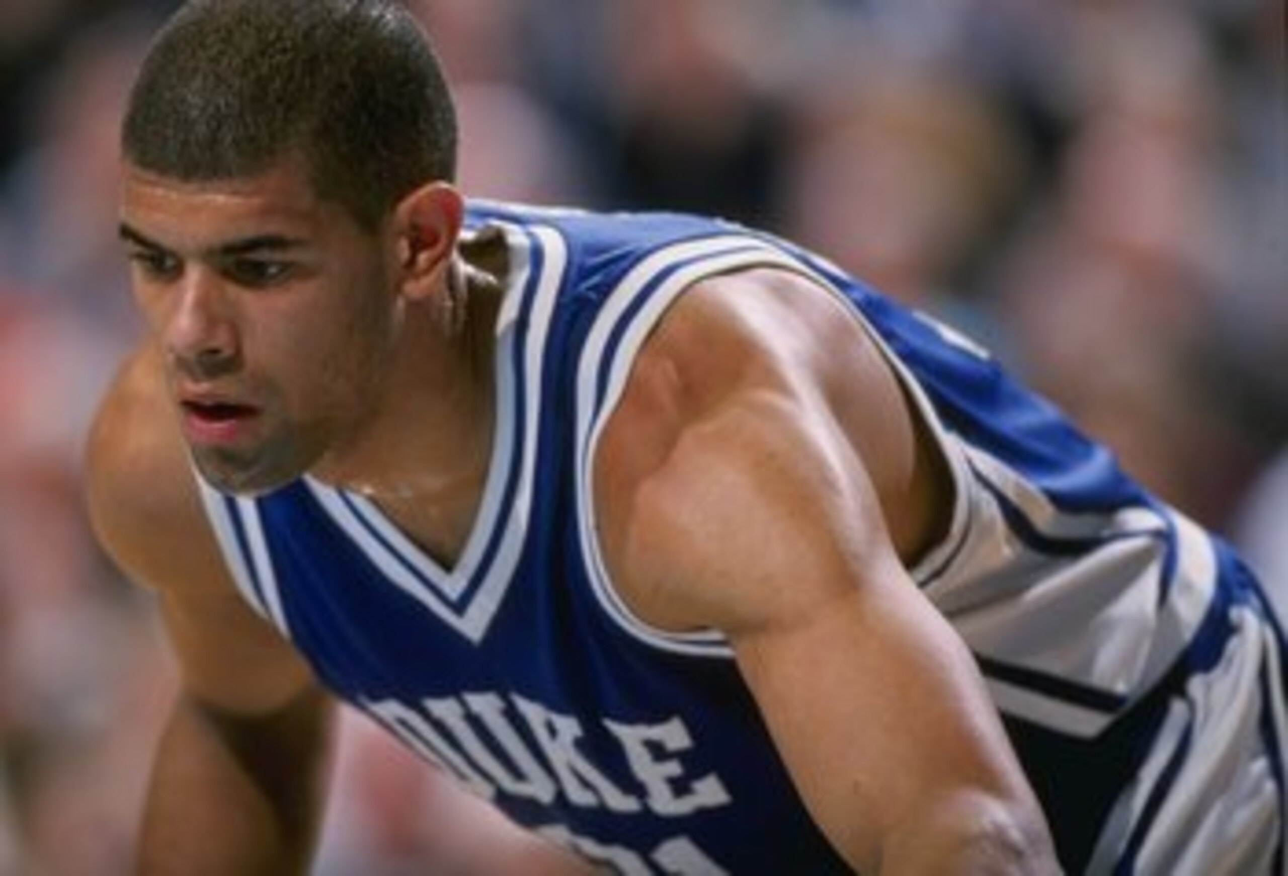 5 Feb 1998: Forward Shane Battier of the Duke Blue Devils in action during a game against the North Carolina Tar Heels at the Dean Smith Center in Chapel Hill, North Carolina. North Carolina defeated Duke 97-73. Mandatory Credit: Andy Lyons /Allsport 5 Feb 1998: Forward Shane Battier of the Duke Blue Devils in action during a game against the North Carolina Tar Heels at the Dean Smith Center in Chapel Hill, North Carolina. North Carolina defeated Duke 97-73. Mandatory Credit: Andy Lyons /Allsport